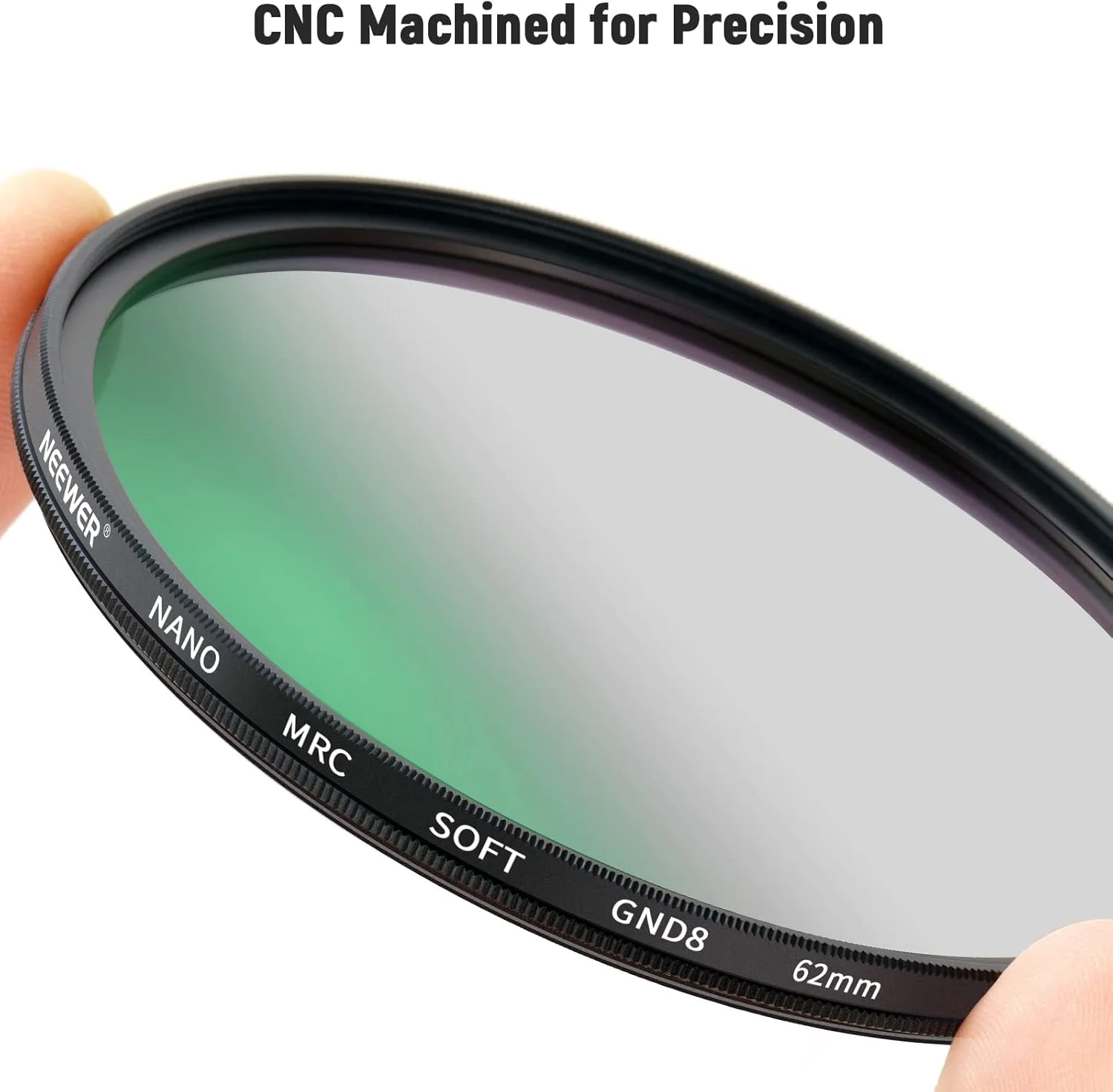 فیلتر لنز ND8 نرم NEEWER HD 62 میلی‌متری، فیلتر کاهنده نور تدریجی نرم با 3 استاپ (0.9) با پوشش نانو 30 لایه، ضد آب، ضد خش، ضد انعکاس