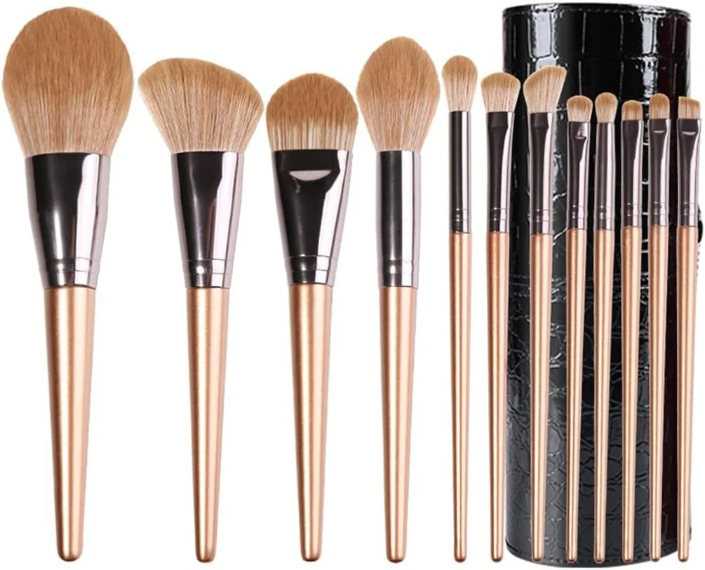 ست 12 عددی برس آرایشی Skipdr، شامل برس پودر فیکس، برس رژگونه، برس سایه بینی، ابزار آرایشی