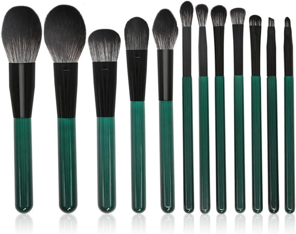 SKipdr 12 Makeup Brush Set Full Set Of Wooden Handle Loose Powder Brush Beauty Tools