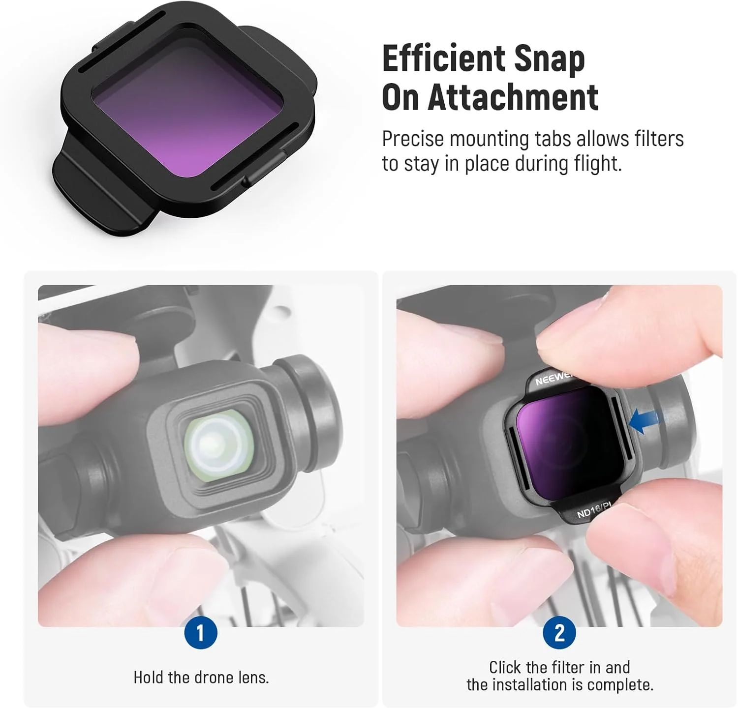 مجموعه فیلتر ND/CPL نیور سازگار با DJI Flip Drone (بسته 6 عددی)، ND8/PL ND16/PL ND32/PL ND64/PL PL UV، نصب آسان، شیشه HD اپتیکال، فیلتر کاهنده نور پلاریزه