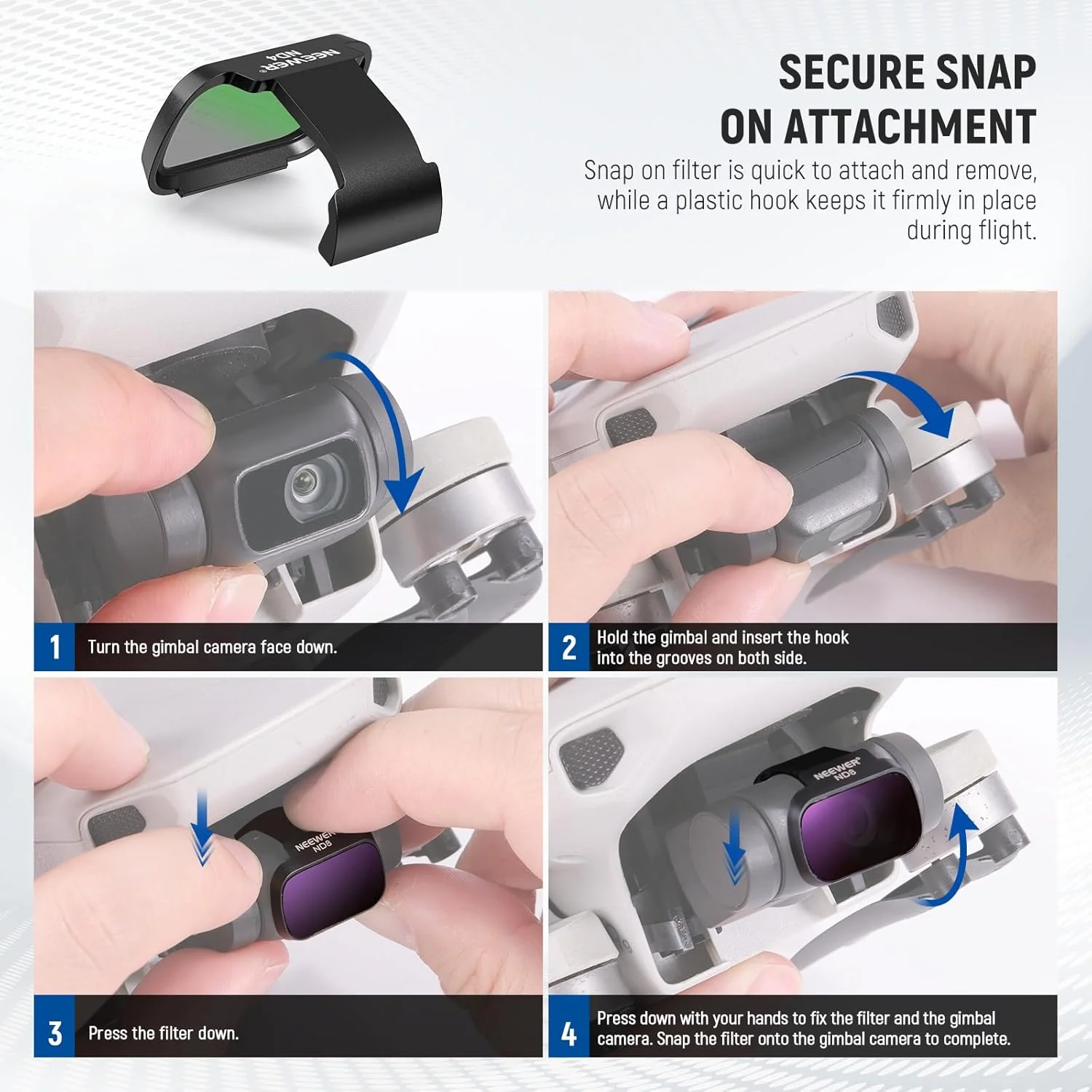 مجموعه فیلتر ND نیور سازگار با DJI Mini 4K/2 SE/SE/2/Mavic Mini (6 عددی)، فیلترهای ND4/8/16/32 CPL UV چند لایه HD از جنس شیشه اپتیکال با تراکم خنثی، لوازم جانبی پهپاد، 2 عدد پارچه تمیز کننده، FL-B31 مجموعه فیلتر ND نیور سازگار با DJI Mini 4K/2 SE/SE/2/Mavic Mini (6 عددی)، فیلترهای ND4/8/16/32 CPL UV چند لایه HD از جنس شیشه اپتیکال با تراکم خنثی، لوازم جانبی پهپاد، 2 عدد پارچه تمیز کننده، FL-B31