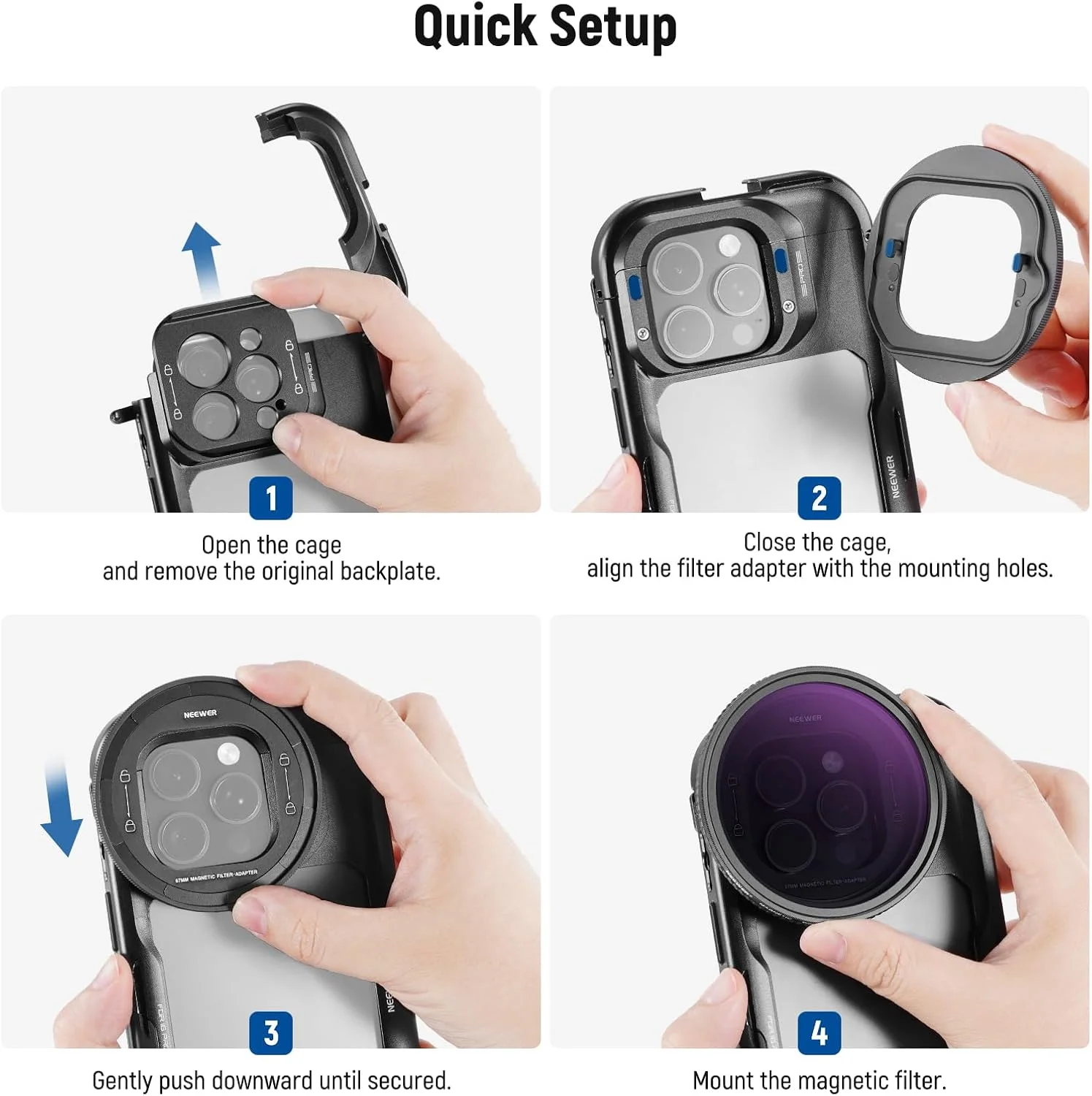 ست فیلتر ND مغناطیسی 67 میلیمتری NEEWER، متغیر ND2-32 (1-5 استاپ) چند لایه HD با آداپتور صفحه پشتی فیلتر مغناطیسی، سازگار با قفس تلفن iPhone 16 Pro/16 Pro Max (PA073/PA074) ست فیلتر ND مغناطیسی 67 میلیمتری NEEWER، متغیر ND2-32 (1-5 استاپ) چند لایه HD با آداپتور صفحه پشتی فیلتر مغناطیسی، سازگار با قفس تلفن iPhone 16 Pro/16 Pro Max (PA073/PA074)