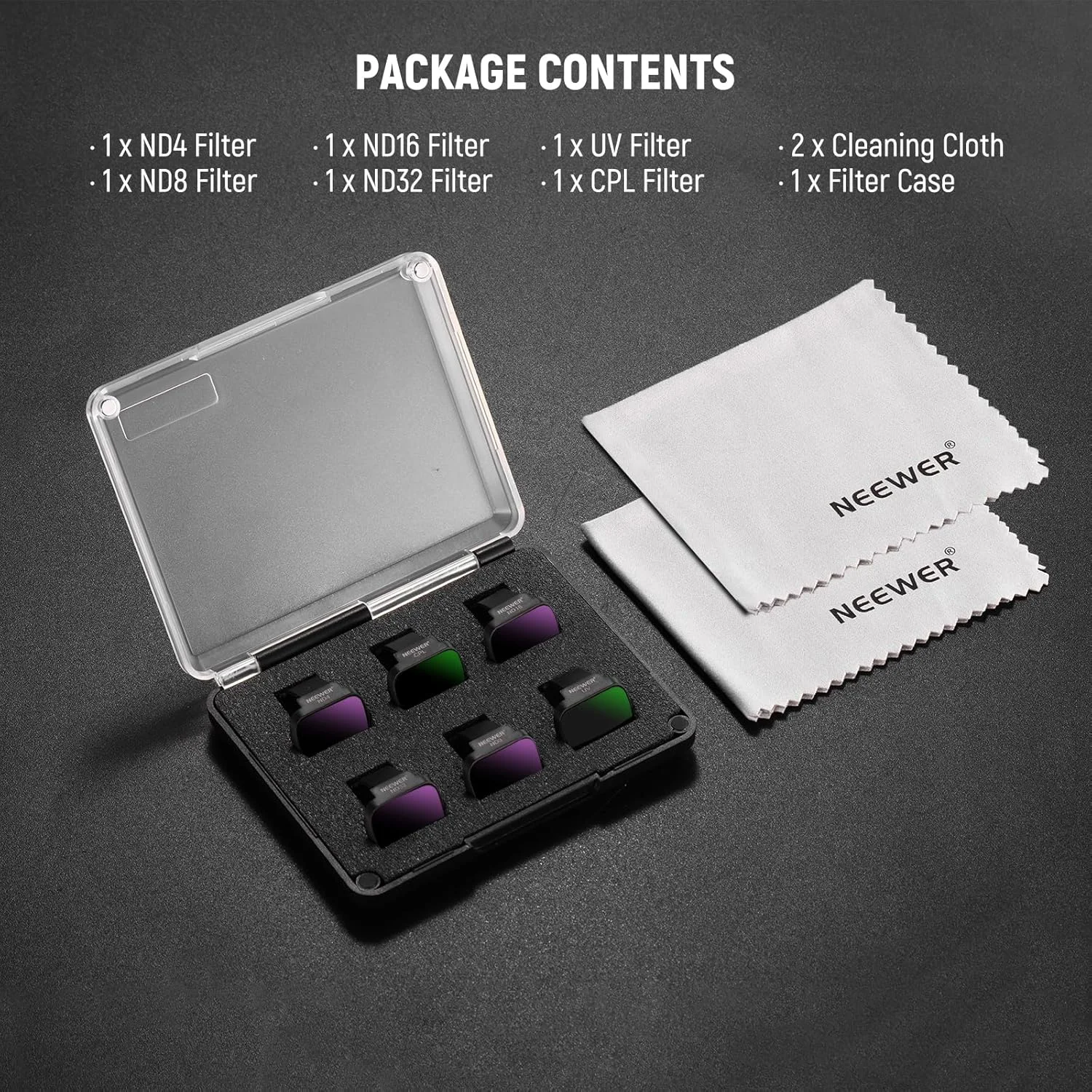 مجموعه فیلتر ND نیور سازگار با DJI Mini 4K/2 SE/SE/2/Mavic Mini (6 عددی)، فیلترهای ND4/8/16/32 CPL UV چند لایه HD از جنس شیشه اپتیکال با تراکم خنثی، لوازم جانبی پهپاد، 2 عدد پارچه تمیز کننده، FL-B31 مجموعه فیلتر ND نیور سازگار با DJI Mini 4K/2 SE/SE/2/Mavic Mini (6 عددی)، فیلترهای ND4/8/16/32 CPL UV چند لایه HD از جنس شیشه اپتیکال با تراکم خنثی، لوازم جانبی پهپاد، 2 عدد پارچه تمیز کننده، FL-B31