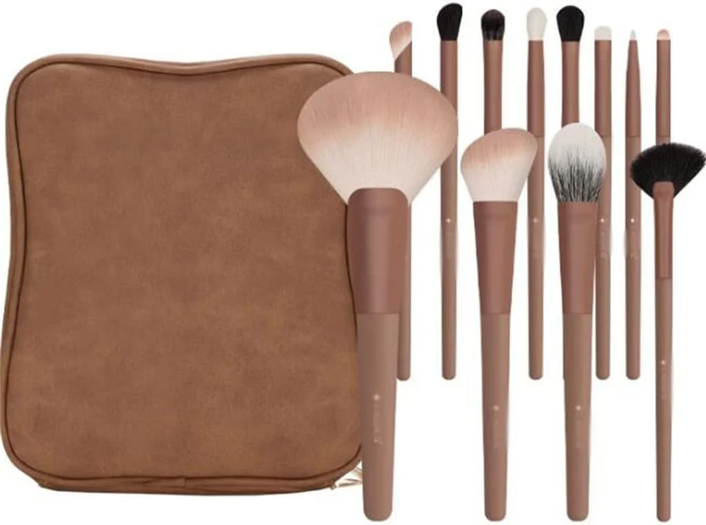 ست برس آرایشی 12 عددی SKipdr، شامل برس سایه چشم، برس کانسیلر، برس رژگونه و برس کرم پودر