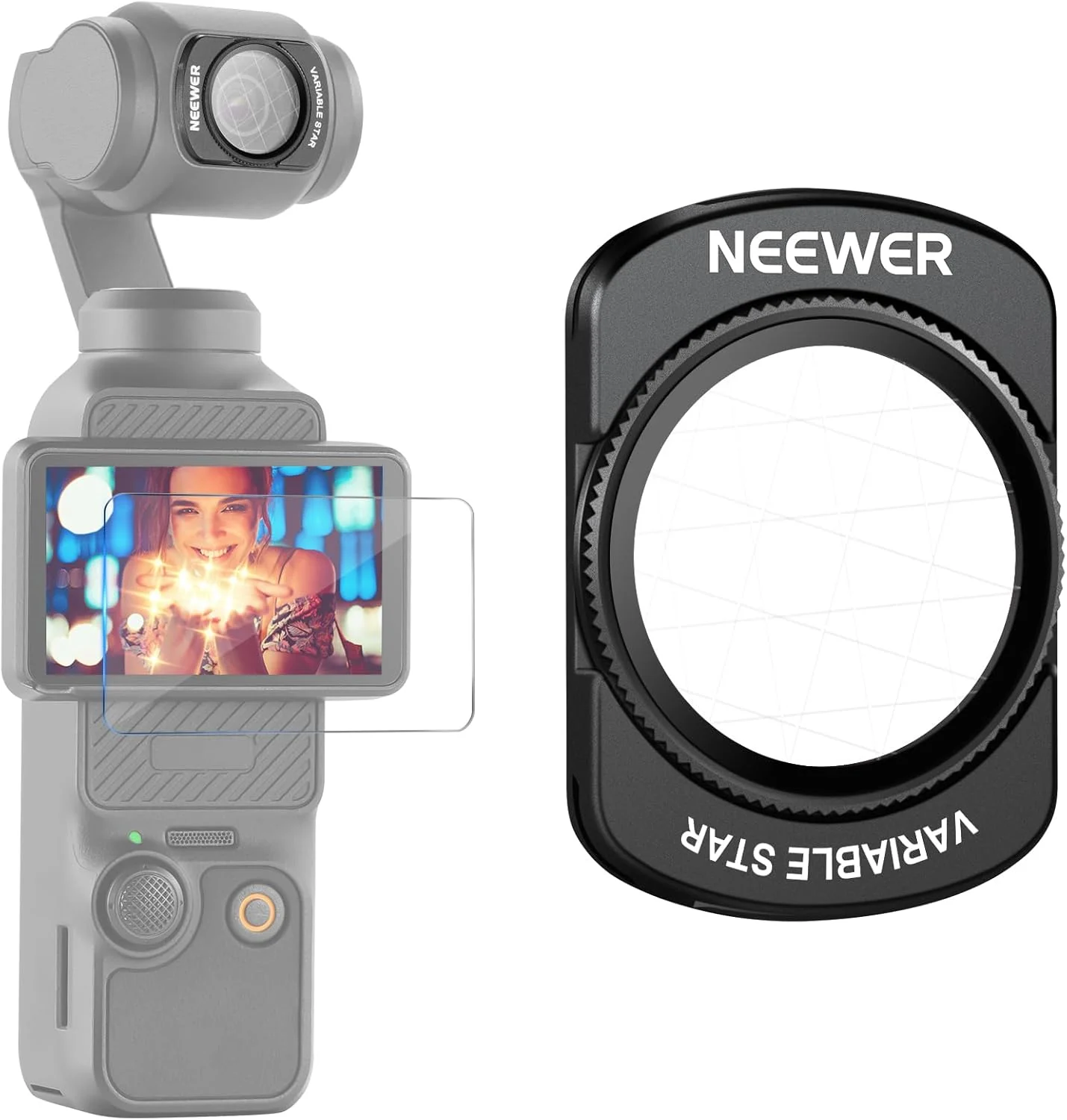 فیلتر ستاره ای قابل تنظیم 4/8 نقطه ای NEEWER سازگار با لوازم جانبی DJI Osmo Pocket 3 Creator Combo، فیلتر لنز دوربین گیمبال شیشه ای اپتیکال HD چند لایه مغناطیسی با محافظ صفحه نمایش، FL-C38 فیلتر ستاره ای قابل تنظیم 4/8 نقطه ای NEEWER سازگار با لوازم جانبی DJI Osmo Pocket 3 Creator Combo، فیلتر لنز دوربین گیمبال شیشه ای اپتیکال HD چند لایه مغناطیسی با محافظ صفحه نمایش، FL-C38