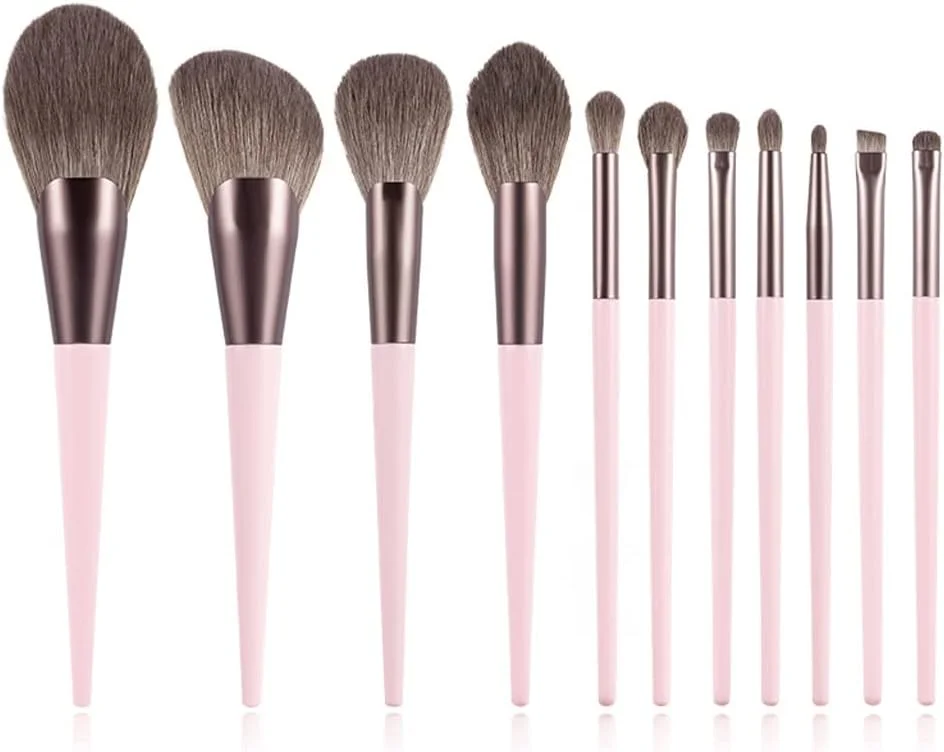 SKipdr 11Pcs Professional Makeup Brushes Set Loose Powder Contour Highlighting Eyeshadow Blending Eye Brow Make Up Tool Brush