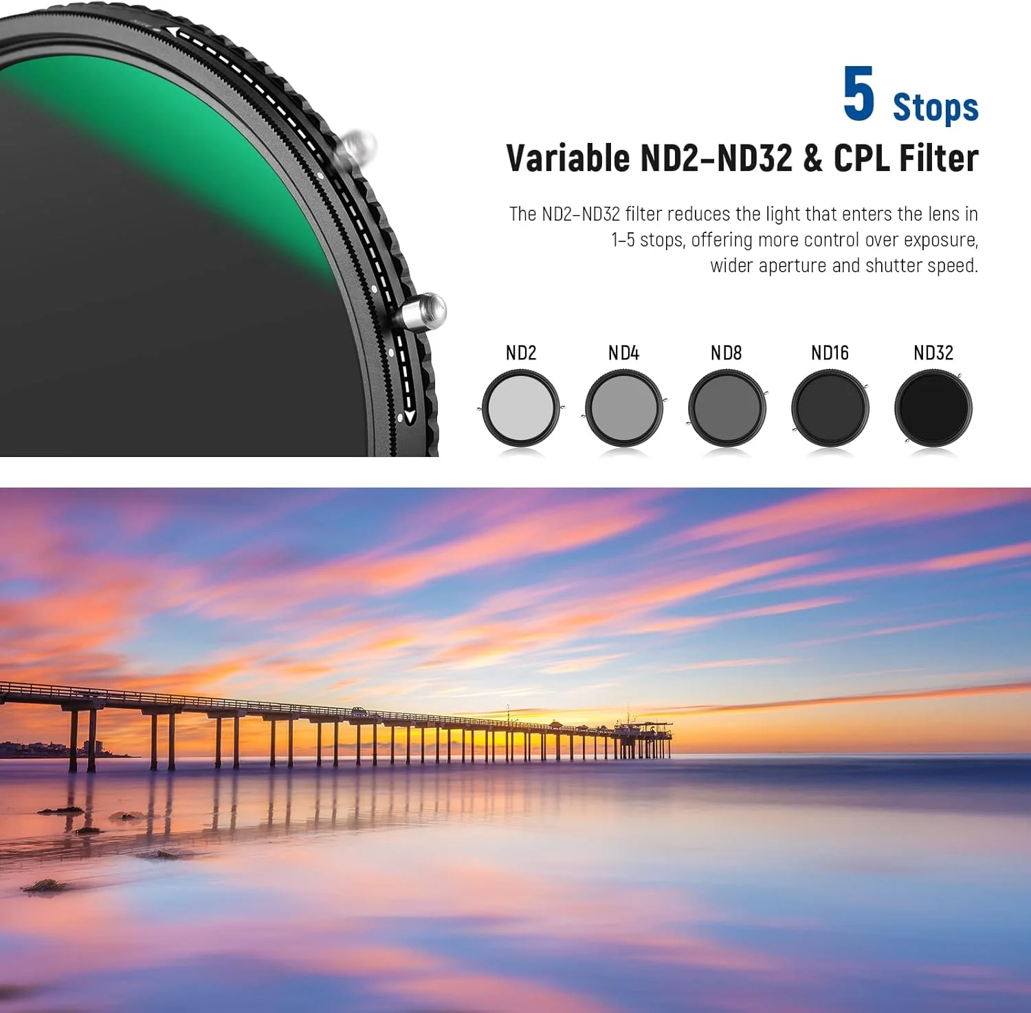 فیلتر ND متغیر 2 در 1 NEEWER 67mm ND2–ND32 و فیلتر CPL (فیلتر پلاریزه دایره ای) بدون ضربدر X / پوشش نانو 30 لایه / شیشه نوری HD / قاب آلیاژ آلومینیوم فوق العاده باریک / ضد آب / مقاوم در برابر خراش فیلتر ND متغیر 2 در 1 NEEWER 67mm ND2–ND32 و فیلتر CPL (فیلتر پلاریزه دایره ای) بدون ضربدر X / پوشش نانو 30 لایه / شیشه نوری HD / قاب آلیاژ آلومینیوم فوق العاده باریک / ضد آب / مقاوم در برابر خراش