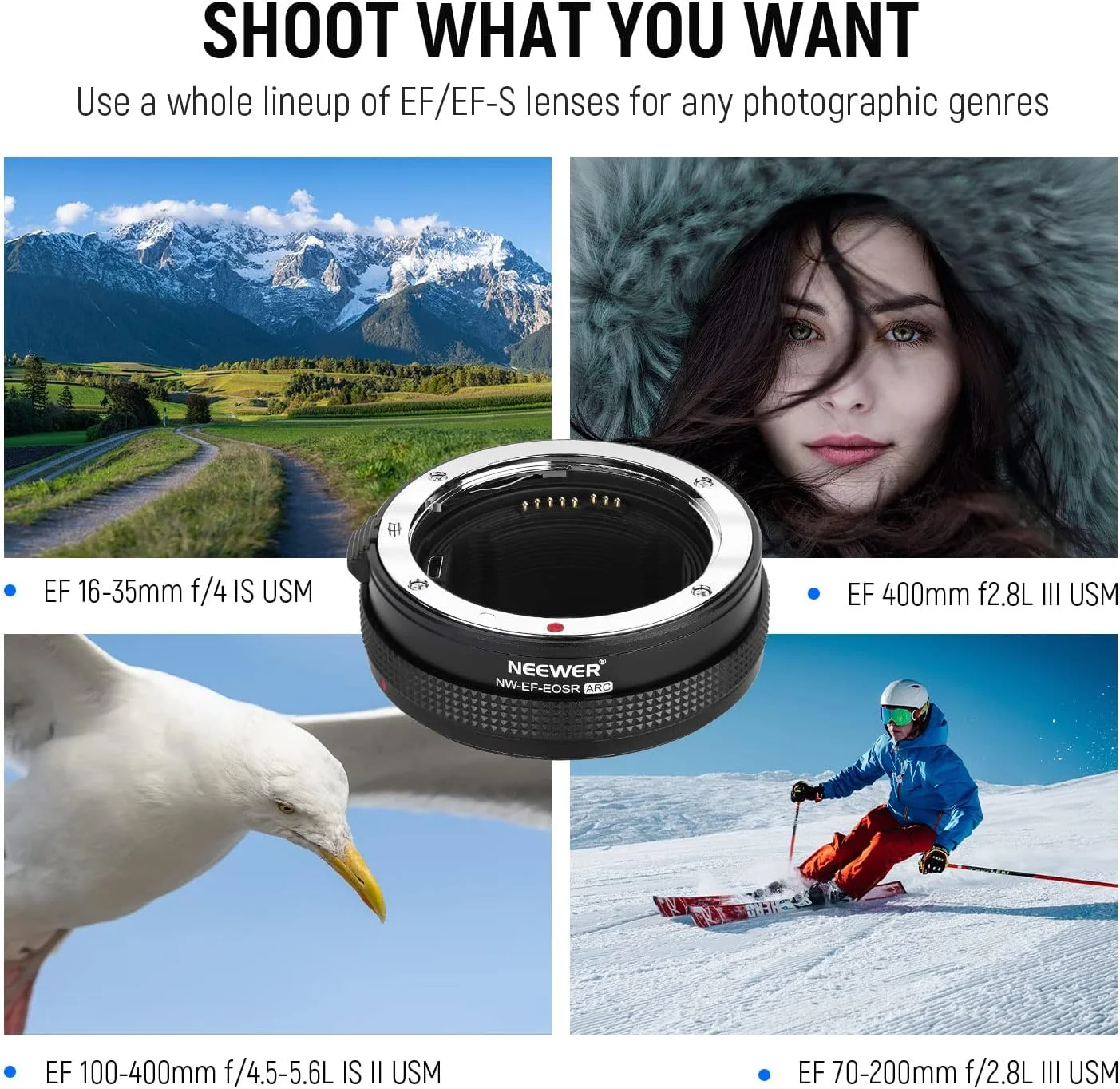 آداپتور نصب لنز NEEWER EF به RF با فوکوس خودکار و حلقه کنترل، سازگار با لنزهای Canon EF/EF-S و دوربین های EOS R Ra RP R6 R5 R3 R7 R10 R8 R50، حداکثر 2 کیلوگرم، NW-EF -EOSR ARC آداپتور نصب لنز NEEWER EF به RF با فوکوس خودکار و حلقه کنترل، سازگار با لنزهای Canon EF/EF-S و دوربین های EOS R Ra RP R6 R5 R3 R7 R10 R8 R50، حداکثر 2 کیلوگرم، NW-EF -EOSR ARC