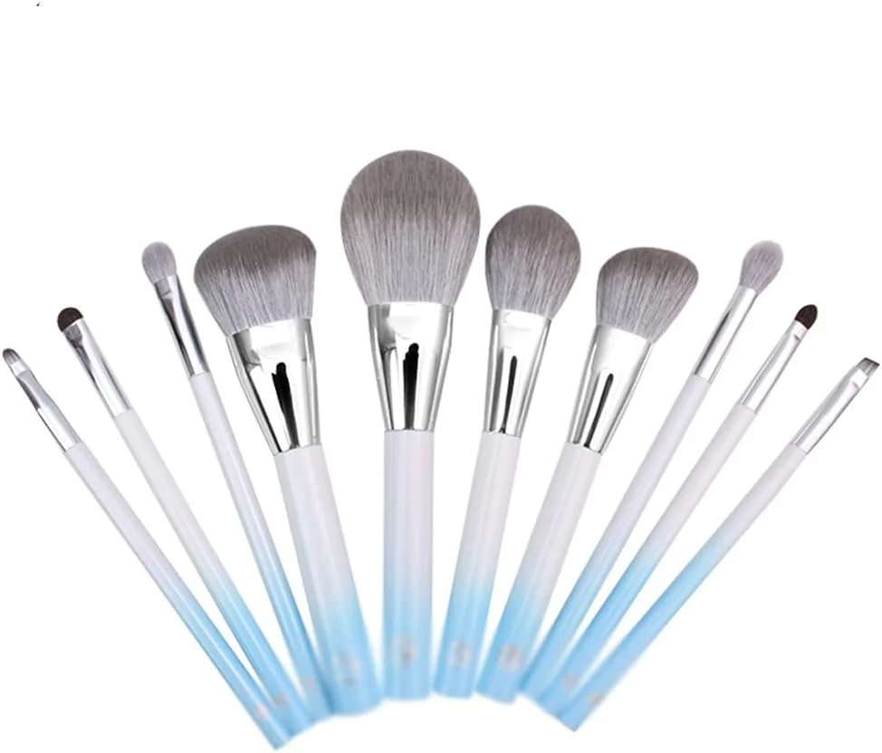 SKipdr 10pcs Professional Makeup Brushes Set Goat Hair Flat Powder Brush Makeup Brushes Make Up Brush