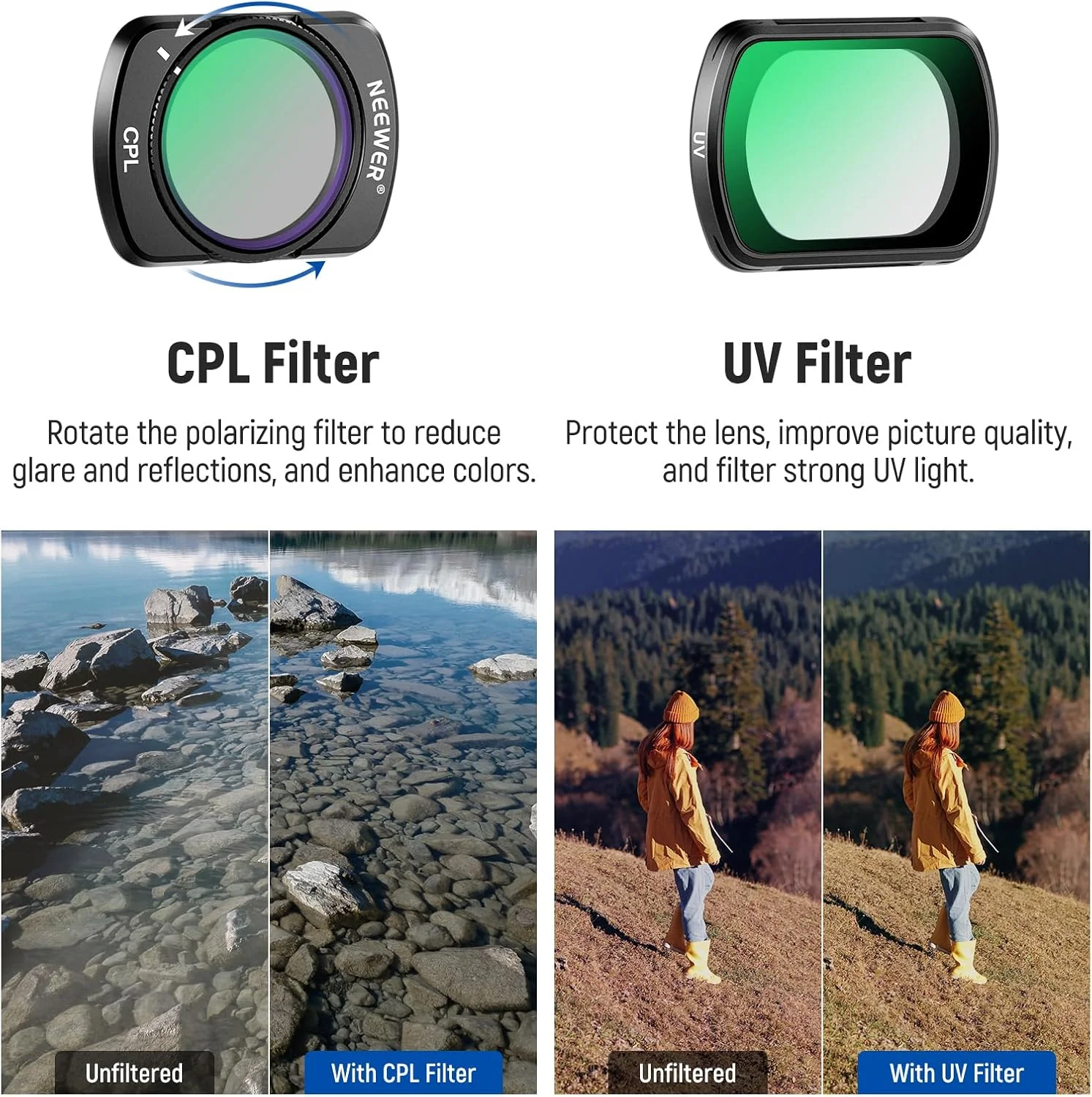 مجموعه فیلتر مغناطیسی متغیر ND و UV و CPL نیور سازگار با لوازم جانبی کمبو DJI OSMO Pocket 3 Creator، دوربین اکشن 4 عددی UV CPL ND2-32 (1-5 استاپ) ND64-512 (6-9 استاپ) فیلترهای چگالی خنثی مجموعه فیلتر مغناطیسی متغیر ND و UV و CPL نیور سازگار با لوازم جانبی کمبو DJI OSMO Pocket 3 Creator، دوربین اکشن 4 عددی UV CPL ND2-32 (1-5 استاپ) ND64-512 (6-9 استاپ) فیلترهای چگالی خنثی