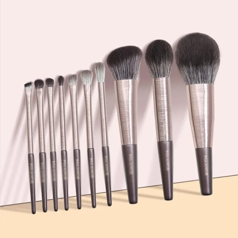 ست 10 عددی برس آرایشی چوبی اسکیپدر، ابزار آرایشی حرفه ای برای کرم پودر، رژگونه، سایه چشم ست 10 عددی برس آرایشی چوبی اسکیپدر، ابزار آرایشی حرفه ای برای کرم پودر، رژگونه، سایه چشم