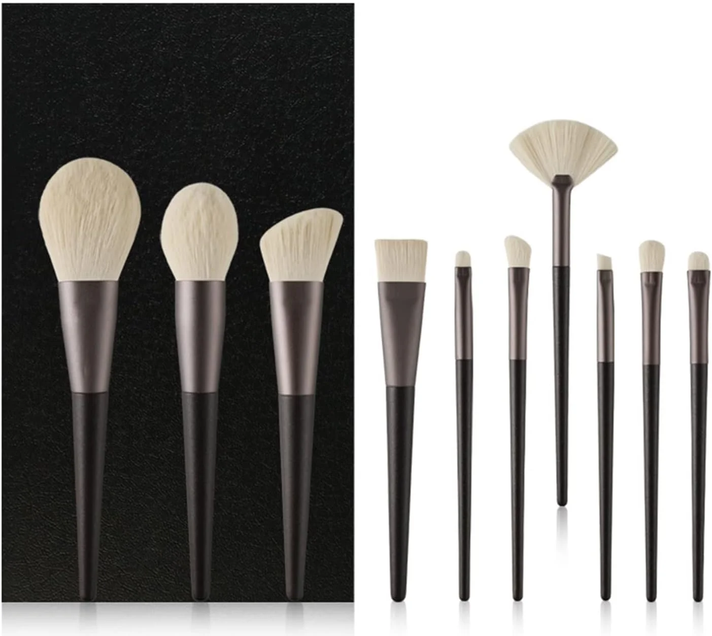 ست برس آرایشی 10 عددی SKipdr، برس های حرفه ای با موی طبیعی بز، مناسب برای کرم پودر، پودر، کانتور و سایه چشم