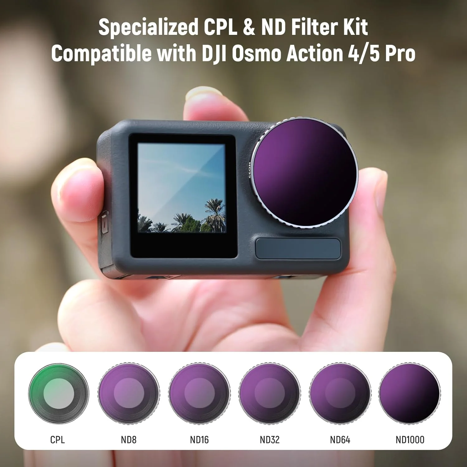 مجموعه فیلتر CPL و ND نیوور برای اکشن 5 پرو/4 (بسته 6 عددی)، مجموعه فیلتر CPL+ND8+ND16+ND32+ND64+ND1000 لوازم جانبی دوربین اکشن، شیشه HD اپتیکال چند لایه، سازگار با DJI Osmo Action 5 Pro/4 مجموعه فیلتر CPL و ND نیوور برای اکشن 5 پرو/4 (بسته 6 عددی)، مجموعه فیلتر CPL+ND8+ND16+ND32+ND64+ND1000 لوازم جانبی دوربین اکشن، شیشه HD اپتیکال چند لایه، سازگار با DJI Osmo Action 5 Pro/4