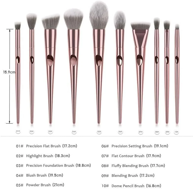 ست برس آرایشی 10 عددی Skipdr، ابزار پودر آرایشی، سایه چشم، کرم پودر، رژگونه، ترکیب کننده، برس آرایش زیبایی