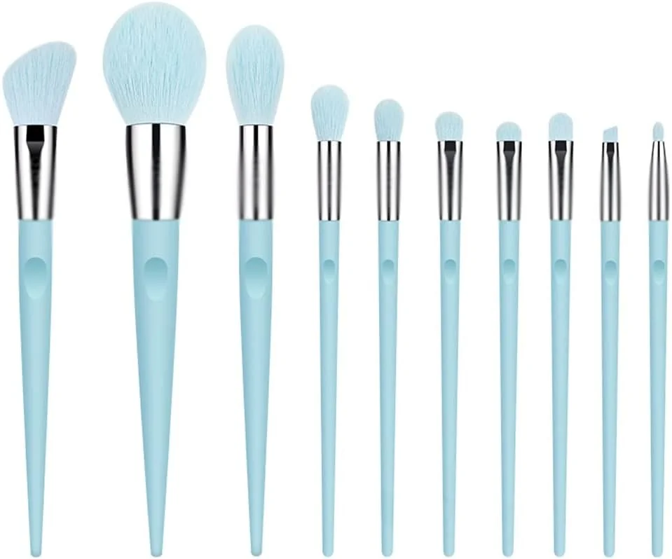 ست برس آرایشی 10 عددی SKipdr، برس های حرفه ای آرایش، پودر، کرم پودر، سایه چشم، ابزار آرایشی