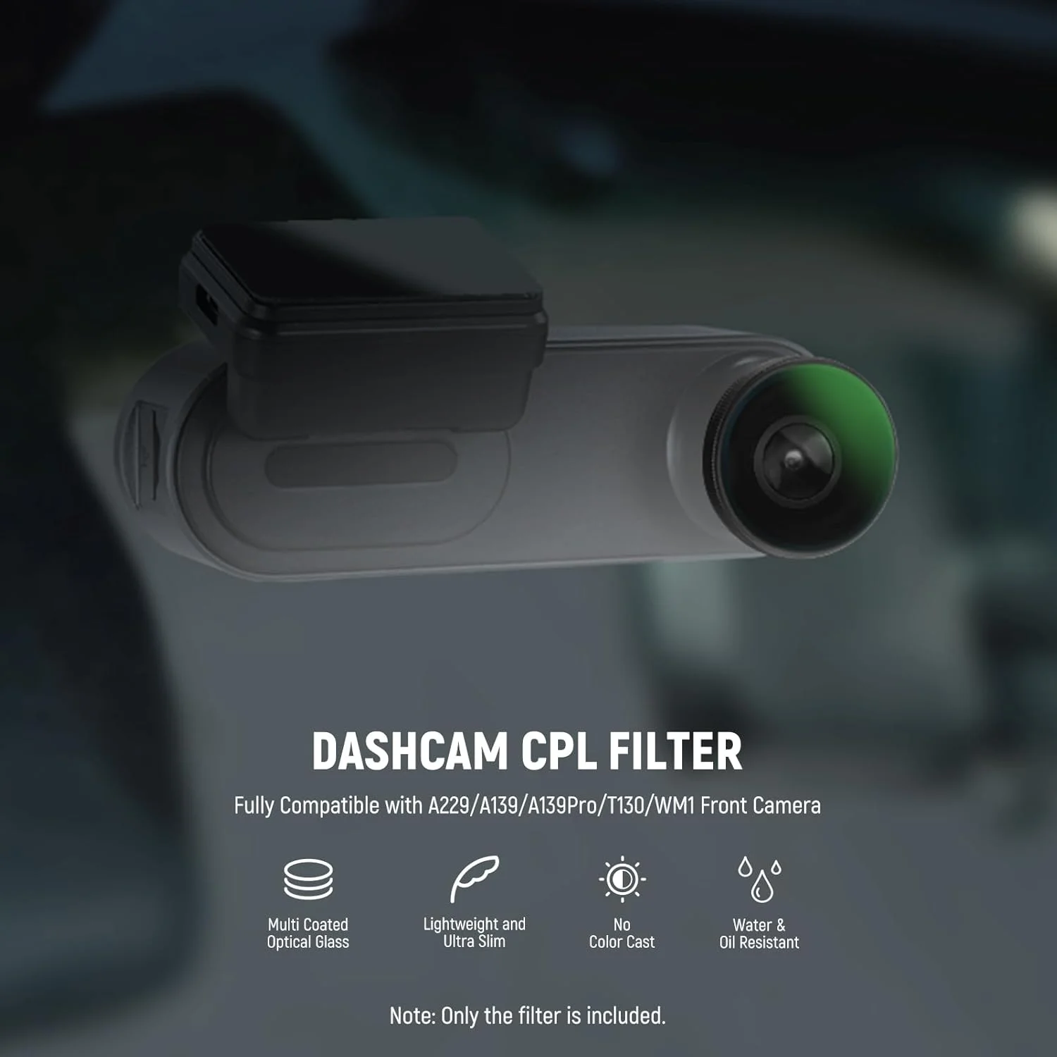 فیلتر CPL دوربین خودرو نیوئر سازگار با VIOFO A229/A139/A139Pro/T130/WM1، فیلتر پلاریزه دایره ای، لوازم جانبی دوربین خودرو، کاهش انعکاس و تابش خیره کننده/تقویت کنتراست/شیشه اپتیکال HD چند لایه فیلتر CPL دوربین خودرو نیوئر سازگار با VIOFO A229/A139/A139Pro/T130/WM1، فیلتر پلاریزه دایره ای، لوازم جانبی دوربین خودرو، کاهش انعکاس و تابش خیره کننده/تقویت کنتراست/شیشه اپتیکال HD چند لایه
