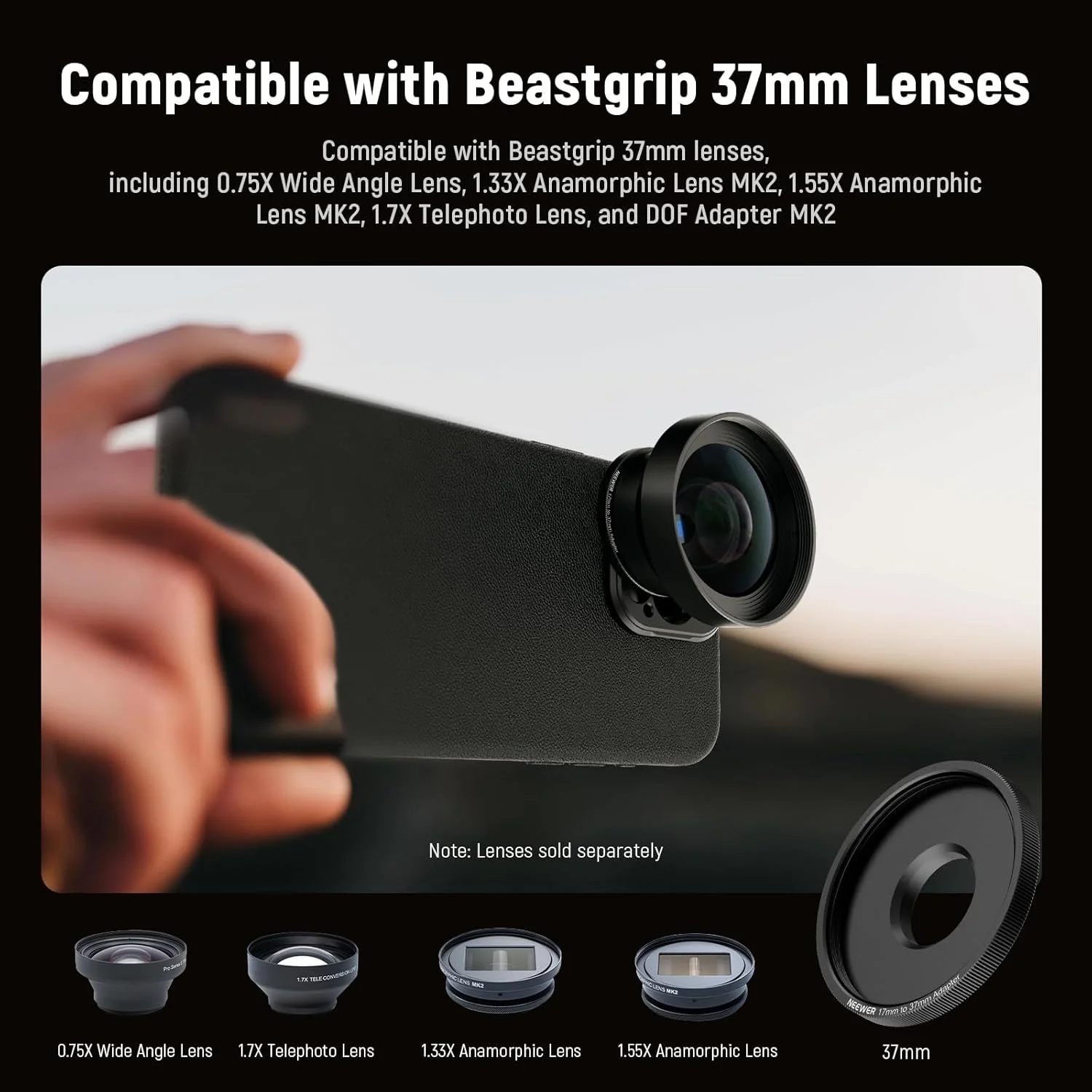 حلقه آداپتور فیلتر لنز NEEWER 17mm به 37mm، سازگار با لنزهای 37mm Beastgrip، قفس تلفن، ریگ تثبیت کننده برای iPhone 16 15 Pro Max Plus S24 Ultra برای ضبط ویدیو، PA061 حلقه آداپتور فیلتر لنز NEEWER 17mm به 37mm، سازگار با لنزهای 37mm Beastgrip، قفس تلفن، ریگ تثبیت کننده برای iPhone 16 15 Pro Max Plus S24 Ultra برای ضبط ویدیو، PA061