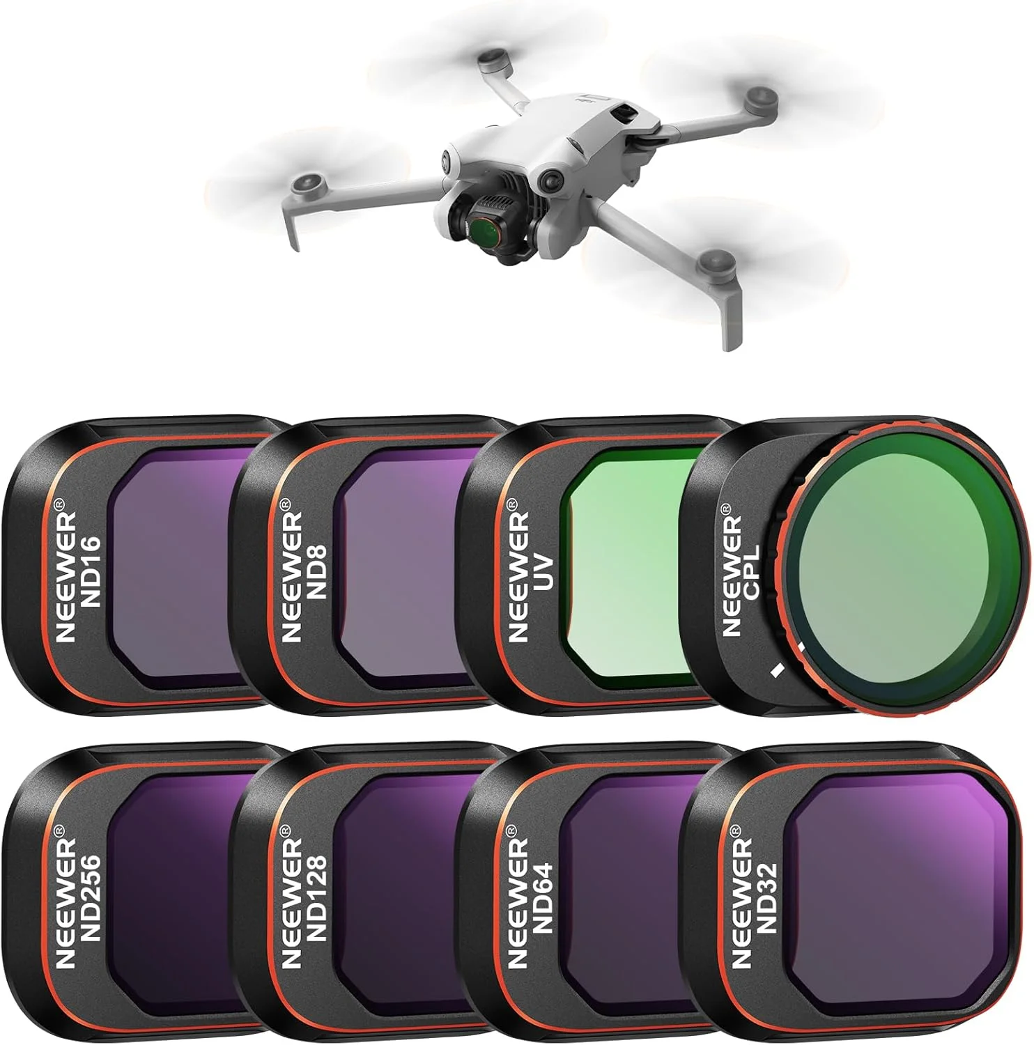 مجموعه فیلتر ND و CPL نیور سازگار با DJI Mini 4 Pro، بسته 8 عددی UV CPL ND8 ND16 ND32 ND64 ND128 ND256 فیلترهای لنز پهپاد پلاریزه با چگالی خنثی، شیشه نوری HD چند لایه / قاب آلومینیومی مجموعه فیلتر ND و CPL نیور سازگار با DJI Mini 4 Pro، بسته 8 عددی UV CPL ND8 ND16 ND32 ND64 ND128 ND256 فیلترهای لنز پهپاد پلاریزه با چگالی خنثی، شیشه نوری HD چند لایه / قاب آلومینیومی