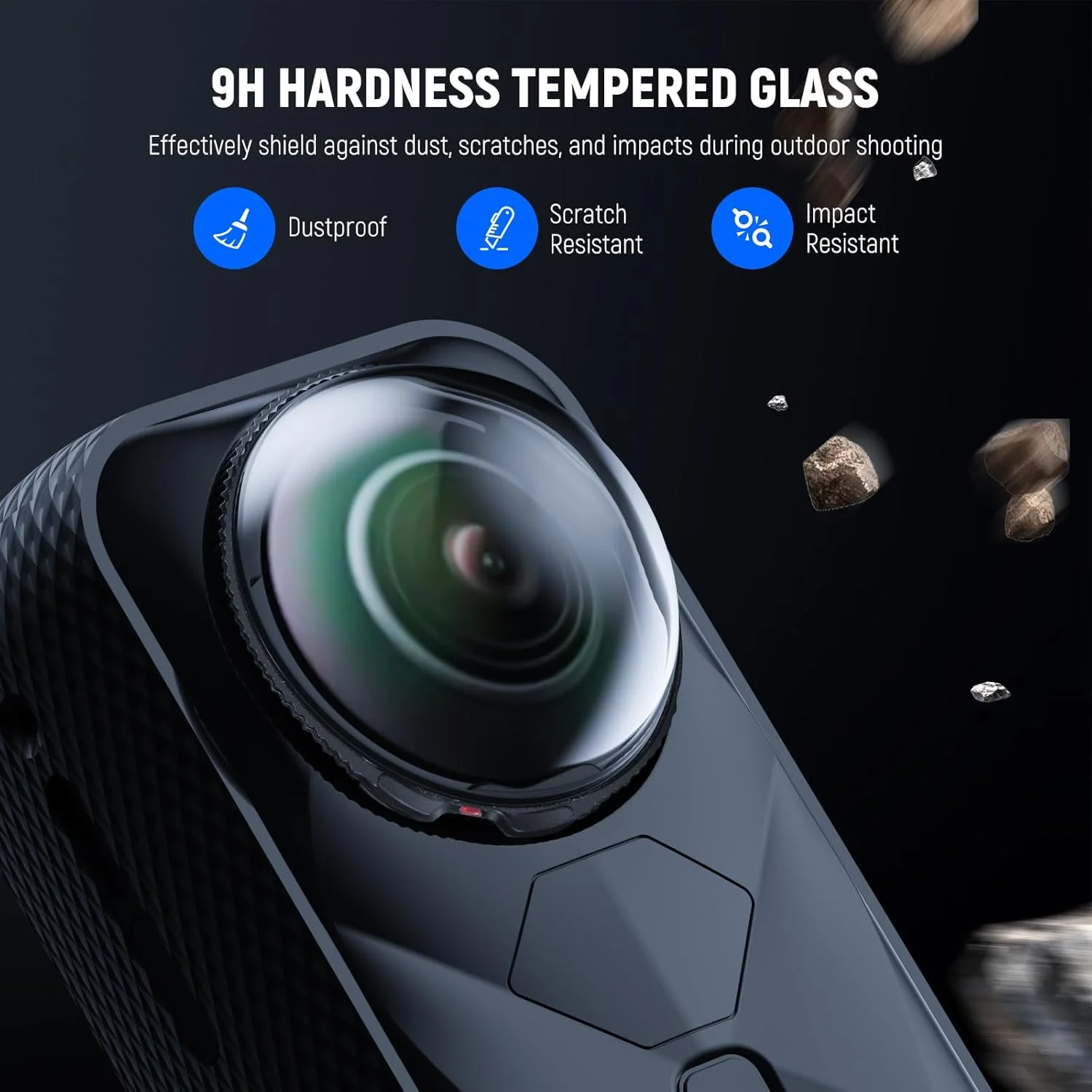 NEEWER X5 Lens Protectors Compatible with Insta360 X5 Action Camera, 2 Pieces, HD Tempered Glass Lens Protectors with 9H Hardness Removable with Case and Cleaning Cloth, LPC02 NEEWER X5 Lens Protectors Compatible with Insta360 X5 Action Camera, 2 Pieces, HD Tempered Glass Lens Protectors with 9H Hardness Removable with Case and Cleaning Cloth, LPC02