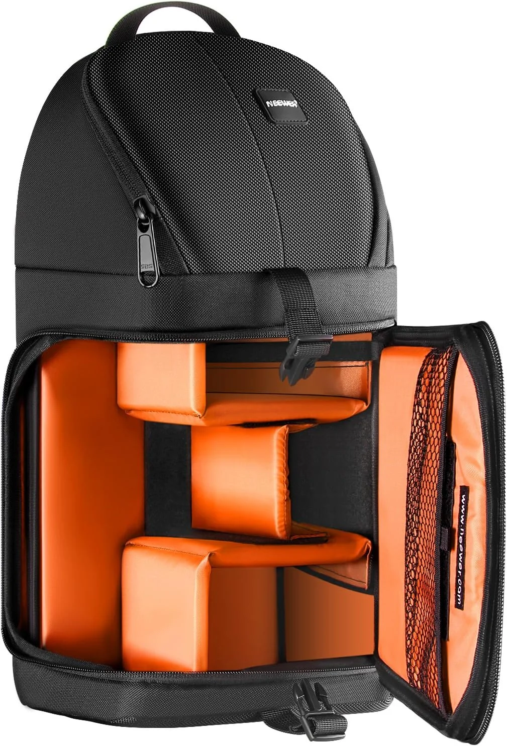 کیف کوله پشتی اسلینگ حرفه ای دوربین نیور برای نیکون کانن سونی و سایر دوربین های DSLR و لنز، سه پایه، سایر لوازم جانبی، کیف ضد آب و ضد پارگی با جداکننده های پد دار