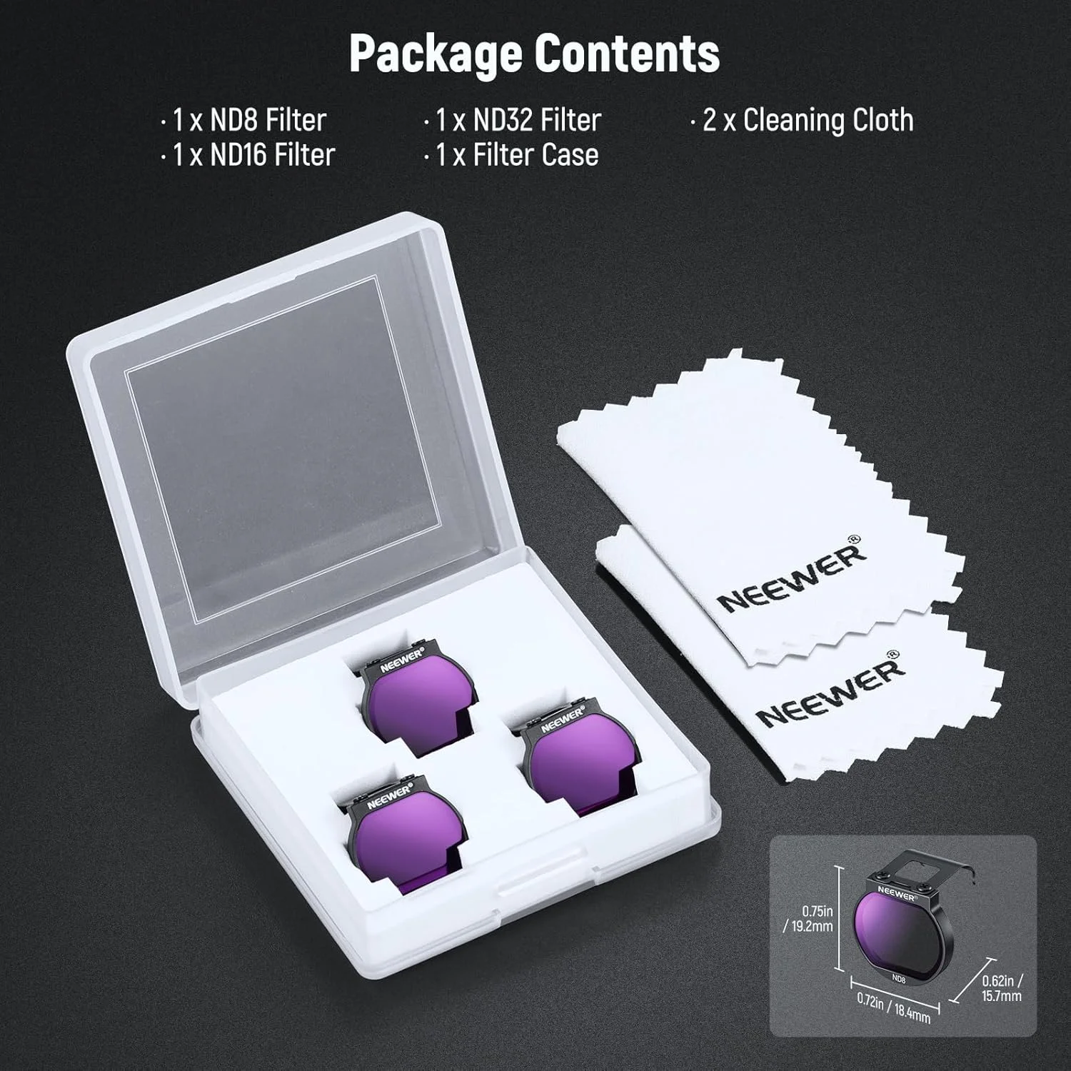 مجموعه فیلتر ND نیوور سازگار با DJI NEO، ND8 + ND16 + ND32 باریک چند لایه شیشه ای اپتیکال HD، بسته 3 عددی لوازم جانبی لنز دوربین پهپاد با چگالی خنثی به همراه 2 عدد دستمال تمیز کننده، FL-N32 مجموعه فیلتر ND نیوور سازگار با DJI NEO، ND8 + ND16 + ND32 باریک چند لایه شیشه ای اپتیکال HD، بسته 3 عددی لوازم جانبی لنز دوربین پهپاد با چگالی خنثی به همراه 2 عدد دستمال تمیز کننده، FL-N32