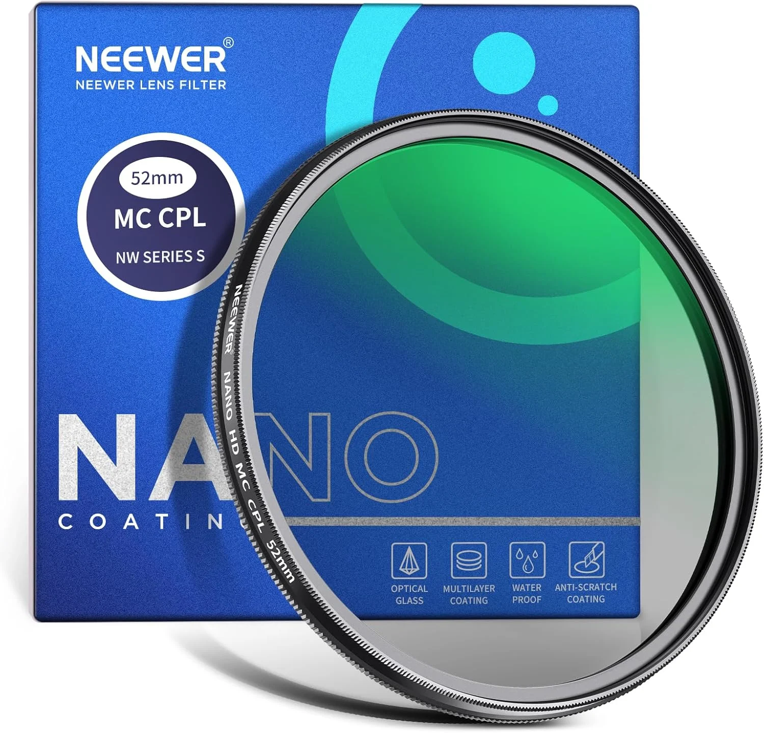 فیلتر پلاریزه 52 میلیمتری NEEWER، فیلتر پلاریزه دایرهای MC CPL با پوشش نانو مقاوم چند لایه 24، شیشه اپتیکال HD / فوقالعاده باریک برای لنز دوربین، کاهش انعکاس / افزایش کنتراست / کاهش تابش خیره کننده فیلتر پلاریزه 52 میلیمتری NEEWER، فیلتر پلاریزه دایرهای MC CPL با پوشش نانو مقاوم چند لایه 24، شیشه اپتیکال HD / فوقالعاده باریک برای لنز دوربین، کاهش انعکاس / افزایش کنتراست / کاهش تابش خیره کننده