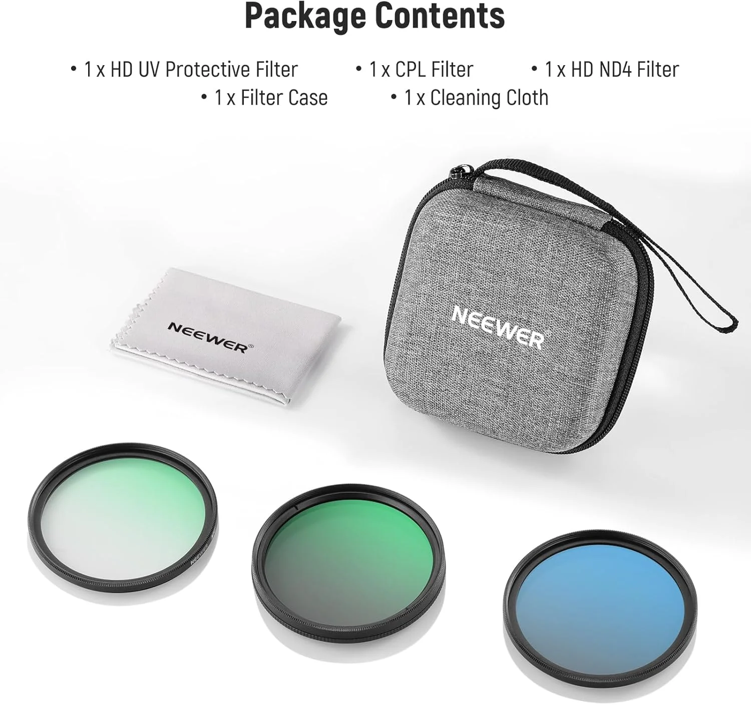 کیت فیلتر لنز NEEWER 67mm UV/CPL/ND به همراه جعبه نگهداری سخت، شیشه اپتیکال چند لایه و فریم آلیاژ آلومینیوم، فیلتر UV + پلاریزه دایره ای (CPL) + چگالی خنثی (ND4) برای لنز دوربین 67mm کیت فیلتر لنز NEEWER 67mm UV/CPL/ND به همراه جعبه نگهداری سخت، شیشه اپتیکال چند لایه و فریم آلیاژ آلومینیوم، فیلتر UV + پلاریزه دایره ای (CPL) + چگالی خنثی (ND4) برای لنز دوربین 67mm