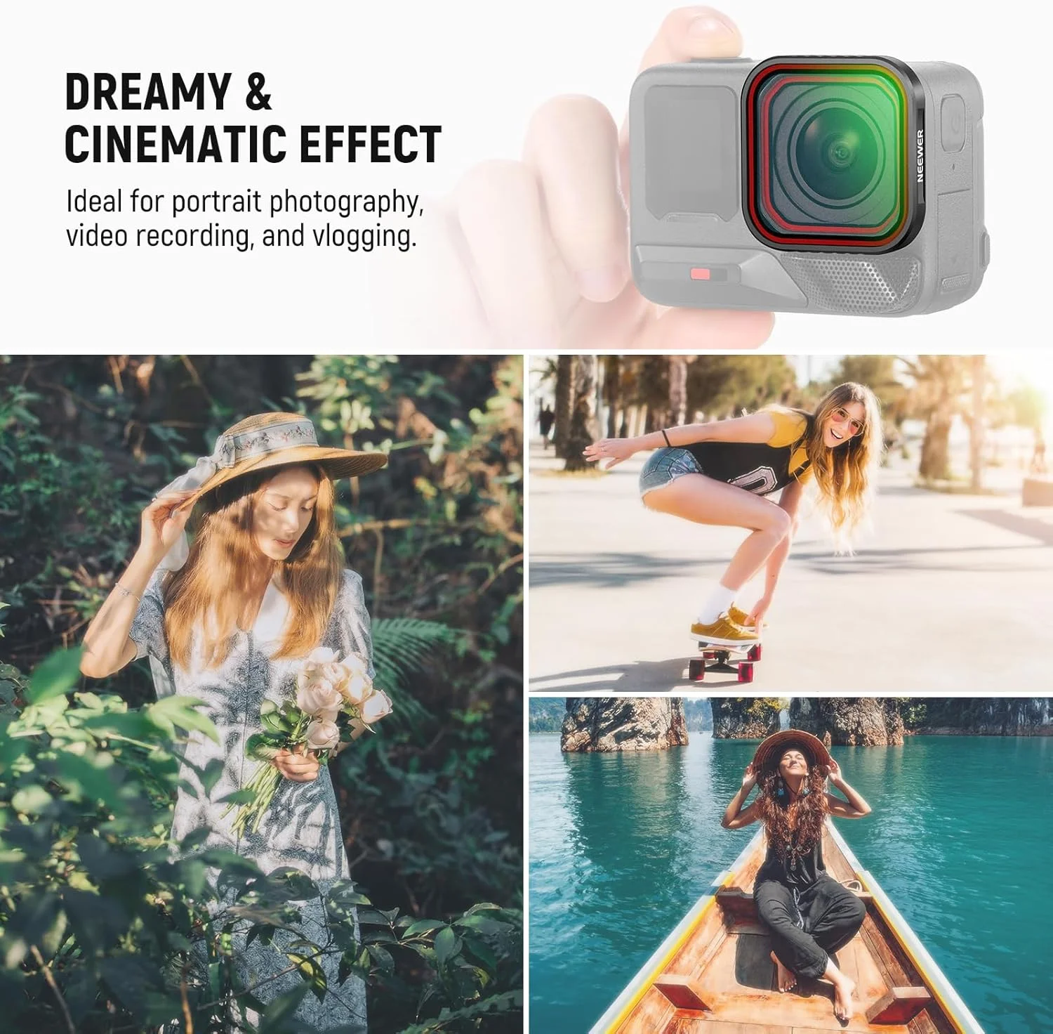 فیلتر دیفیوژن مه سیاه 1/4 نیور سازگار با Insta360 Ace Pro و Insta 360 Ace Pro 2، فیلتر لنز دوربین اکشن شیشه ای اپتیکال HD چند لایه، مدل FL-C21 فیلتر دیفیوژن مه سیاه 1/4 نیور سازگار با Insta360 Ace Pro و Insta 360 Ace Pro 2، فیلتر لنز دوربین اکشن شیشه ای اپتیکال HD چند لایه، مدل FL-C21