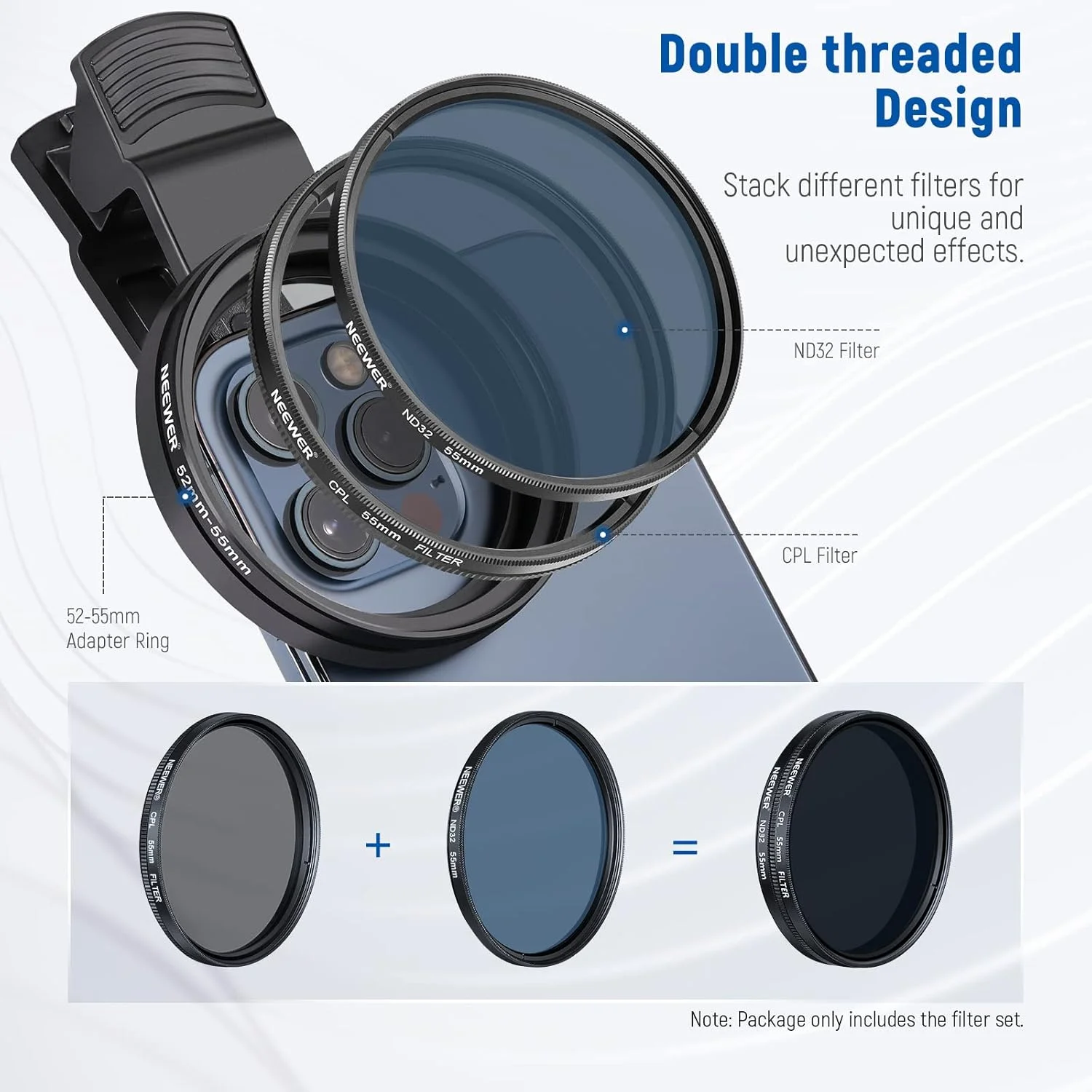 مجموعه فیلتر NEEWER 55mm ND/CPL/Effect با گیره لنز دوربین، مجموعه فیلترهای پلاریزه ND32 6 Point Star 4 Graduated Colour سازگار با 16 15 14 Pro Max Plus 13 12 Samsung مجموعه فیلتر NEEWER 55mm ND/CPL/Effect با گیره لنز دوربین، مجموعه فیلترهای پلاریزه ND32 6 Point Star 4 Graduated Colour سازگار با 16 15 14 Pro Max Plus 13 12 Samsung
