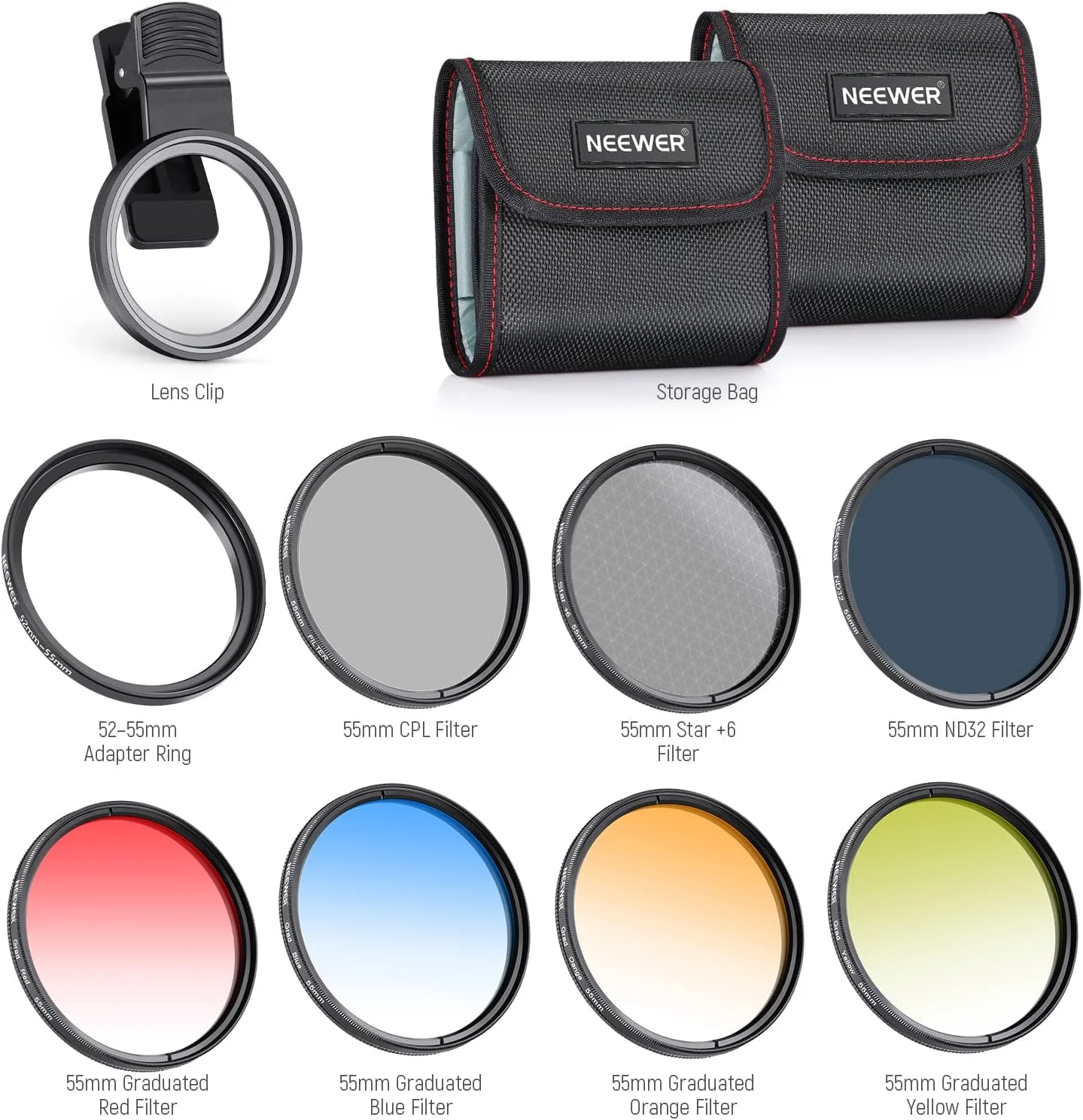 مجموعه فیلتر NEEWER 55mm ND/CPL/Effect با گیره لنز دوربین، مجموعه فیلترهای پلاریزه ND32 6 Point Star 4 Graduated Colour سازگار با 16 15 14 Pro Max Plus 13 12 Samsung مجموعه فیلتر NEEWER 55mm ND/CPL/Effect با گیره لنز دوربین، مجموعه فیلترهای پلاریزه ND32 6 Point Star 4 Graduated Colour سازگار با 16 15 14 Pro Max Plus 13 12 Samsung