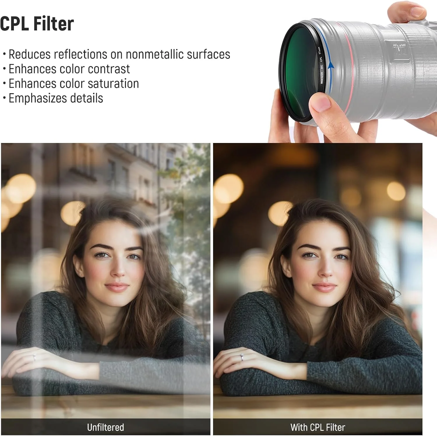 کیت فیلتر لنز NEEWER 77mm UV/CPL/ND با جعبه نگهداری هارد شل، شیشه اپتیکال چند لایه و فریم آلیاژ آلومینیوم، فیلتر UV + پلاریزه دایره ای (CPL) + چگالی خنثی (ND4) برای لنز دوربین 77mm کیت فیلتر لنز NEEWER 77mm UV/CPL/ND با جعبه نگهداری هارد شل، شیشه اپتیکال چند لایه و فریم آلیاژ آلومینیوم، فیلتر UV + پلاریزه دایره ای (CPL) + چگالی خنثی (ND4) برای لنز دوربین 77mm