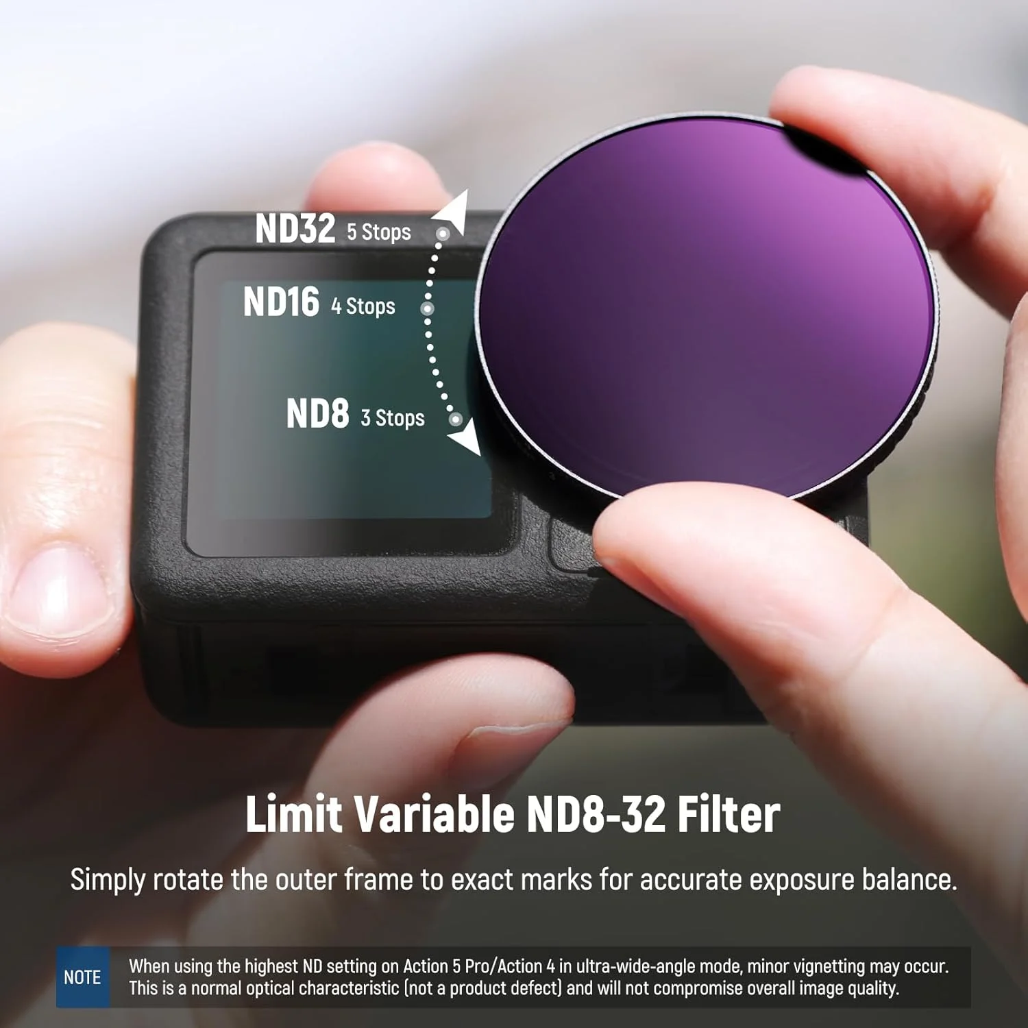 کیت لنز فیلتر ND متغیر NEEWER سازگار با DJI Osmo Action 5 Pro/4، لنز شیشه ای اپتیکال HD چند لایه ND8-32 (3-5 استاپ) + لوازم جانبی دوربین اکشن لنز زاویه باز 185 درجه FOV، مدل FL-54 کیت لنز فیلتر ND متغیر NEEWER سازگار با DJI Osmo Action 5 Pro/4، لنز شیشه ای اپتیکال HD چند لایه ND8-32 (3-5 استاپ) + لوازم جانبی دوربین اکشن لنز زاویه باز 185 درجه FOV، مدل FL-54