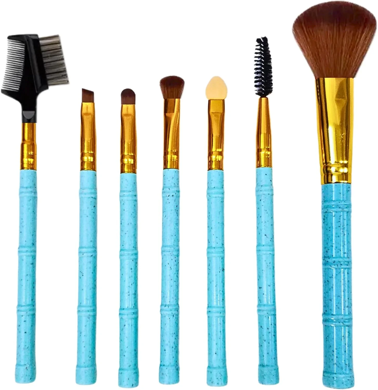 ست براش آرایشی سیمبا مال™ – ست 7 تکه براش حرفه ای برای کرم پودر، رژگونه، سایه چشم، کانسیلر، صورت، مسافرت، مینی، تکنیک های واقعی آرایش، استفاده بی نقص از لوازم آرایشی