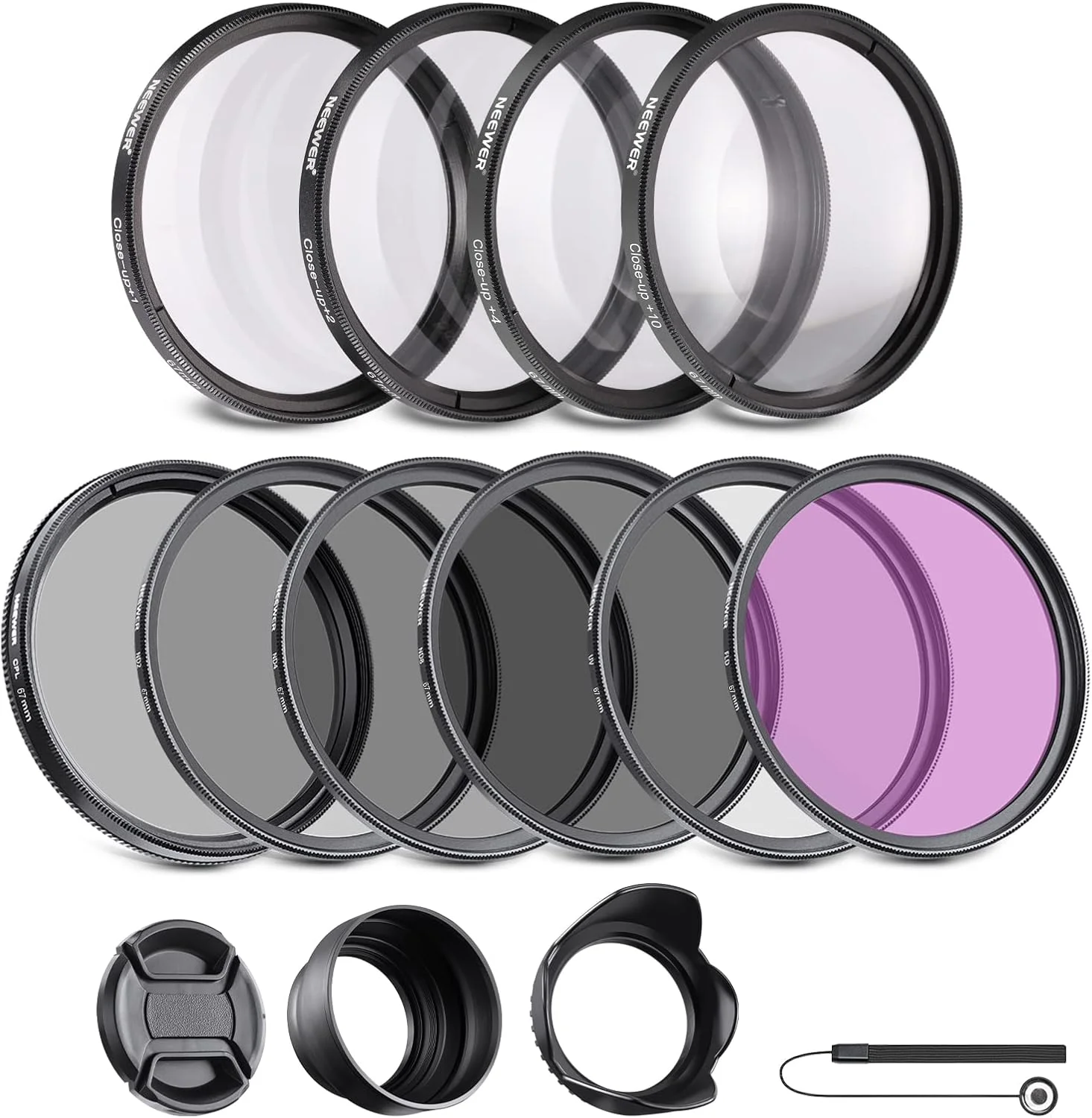 کیت فیلتر و لوازم جانبی لنز NEEWER 67mm ND/CPL/UV/FLD/Close Up شامل فیلترهای ND2 ND4 ND8، فیلترهای Close Up (+1/+2/+4/+10)، هود لنز گل لاله، هود لنز لاستیکی تاشو، درب لنز، کیف فیلتر کیت فیلتر و لوازم جانبی لنز NEEWER 67mm ND/CPL/UV/FLD/Close Up شامل فیلترهای ND2 ND4 ND8، فیلترهای Close Up (+1/+2/+4/+10)، هود لنز گل لاله، هود لنز لاستیکی تاشو، درب لنز، کیف فیلتر