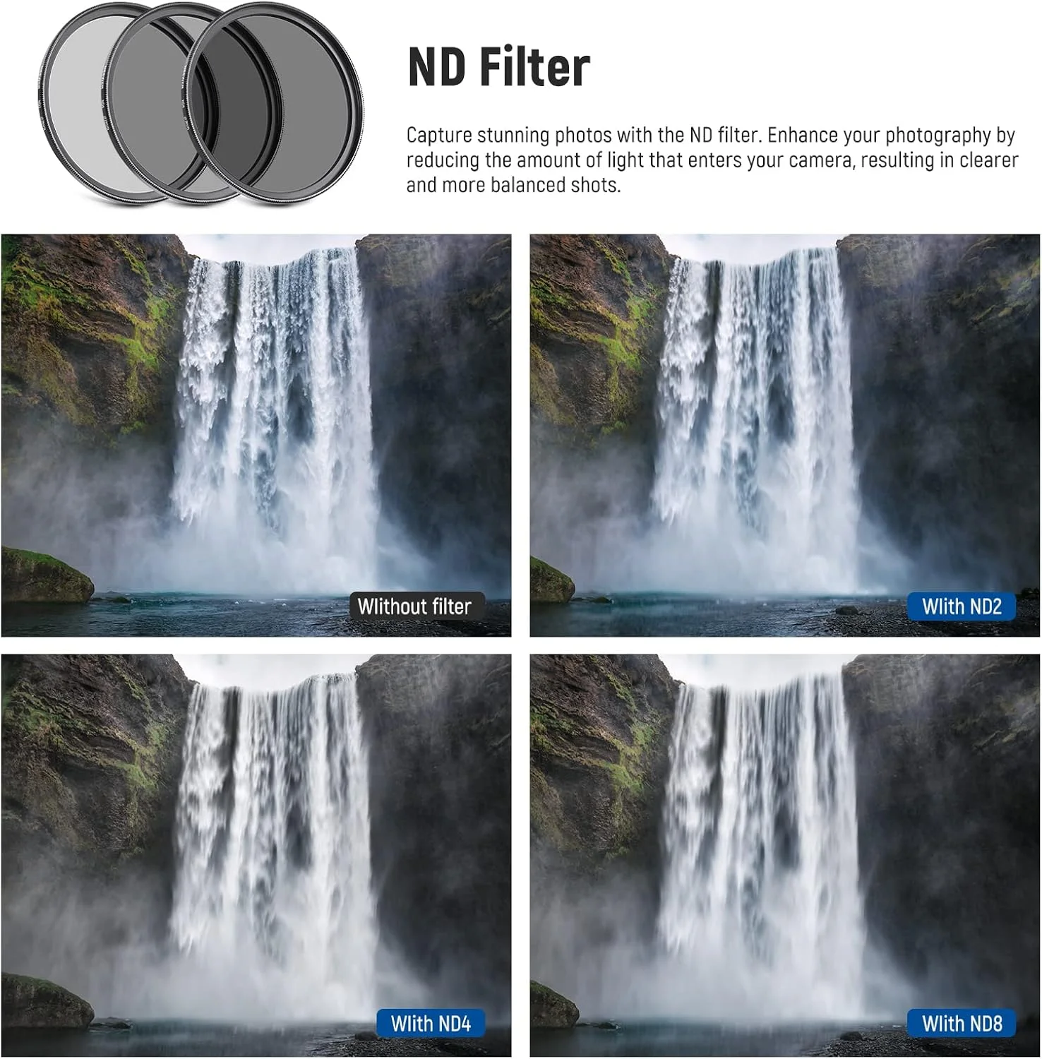 کیت فیلتر و لوازم جانبی لنز NEEWER 67mm ND/CPL/UV/FLD/Close Up شامل فیلترهای ND2 ND4 ND8، فیلترهای Close Up (+1/+2/+4/+10)، هود لنز گل لاله، هود لنز لاستیکی تاشو، درب لنز، کیف فیلتر کیت فیلتر و لوازم جانبی لنز NEEWER 67mm ND/CPL/UV/FLD/Close Up شامل فیلترهای ND2 ND4 ND8، فیلترهای Close Up (+1/+2/+4/+10)، هود لنز گل لاله، هود لنز لاستیکی تاشو، درب لنز، کیف فیلتر