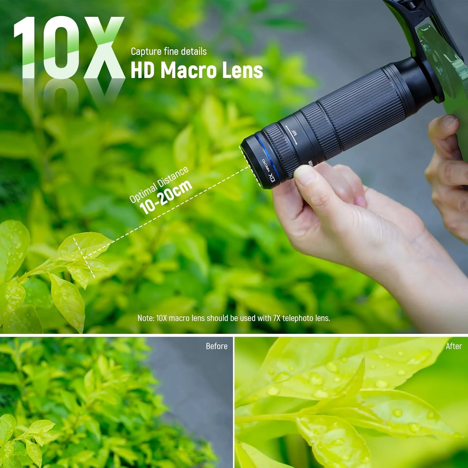 NEEWER 7X Telephoto Lens with Phone Camera Lens Clip, Detachable 10X Macro for 17mm Threaded Backplate/Phone Cage/Case Compatible with iPhone Samsung, LS-36 Ultra NEEWER 7X Telephoto Lens with Phone Camera Lens Clip, Detachable 10X Macro for 17mm Threaded Backplate/Phone Cage/Case Compatible with iPhone Samsung, LS-36 Ultra