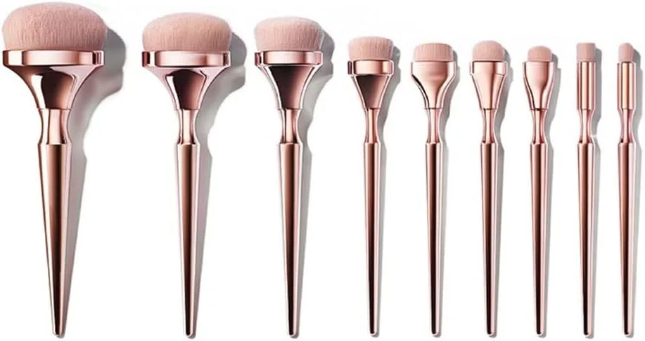 Set Of 9 Makeup Brushes Complete Set Of Foundation Brushes Beauty Tools Grooming Brushes