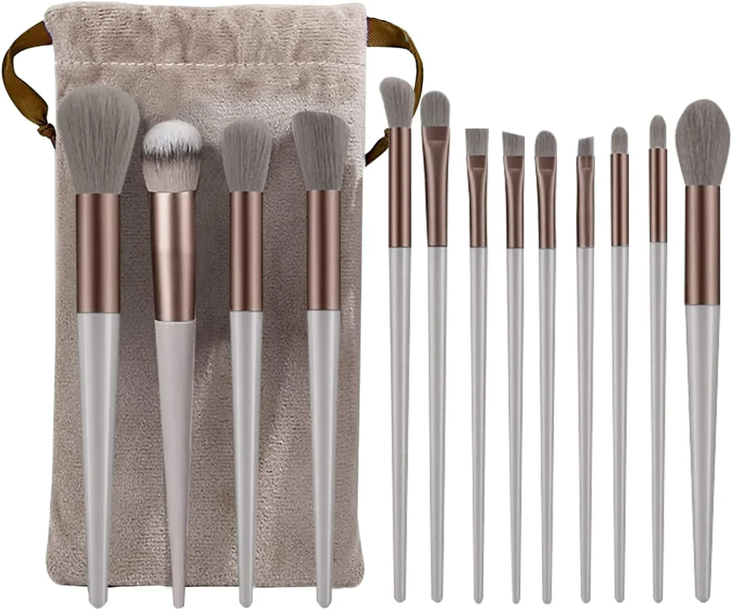 ست برس آرایشی حرفه ای Sh.Huda Fix+ Plus شامل 13 برس نرم و کرکی، برس های آرایشی برای کرم پودر، پودر، سایه چشم، ابرو، ست برس آرایشی سلبریتی با کیف، ابزار برس آرایشی کابوکی مصنوعی