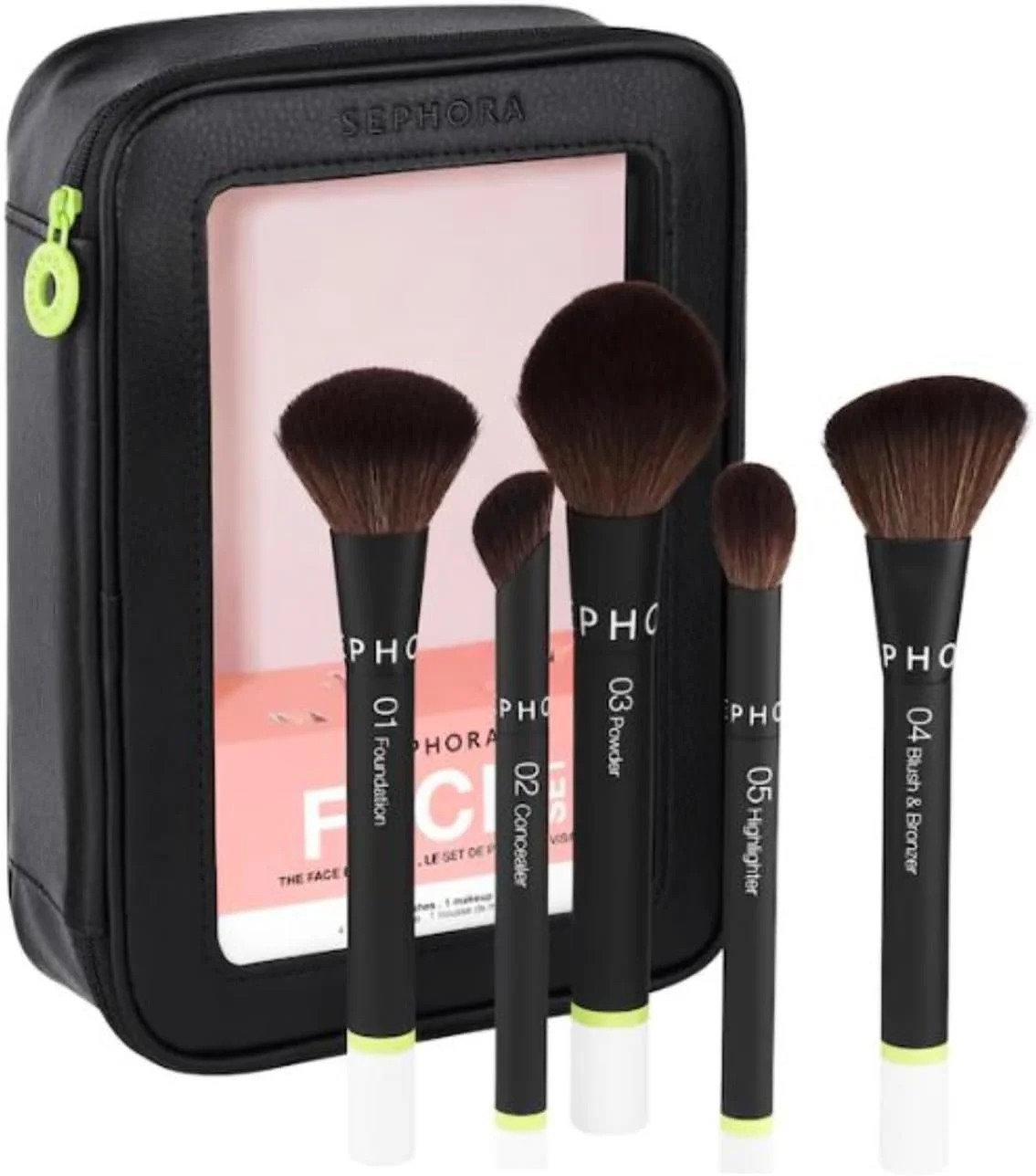 ست براش صورت سفورا Favorites The Face Brush Set - شامل ۵ براش آرایشی و یک کیف آرایشی
