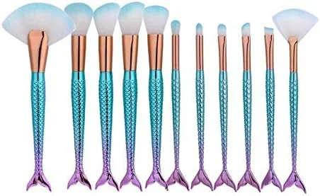 ست 11 عددی برس آرایشی چند منظوره با دسته پری دریایی