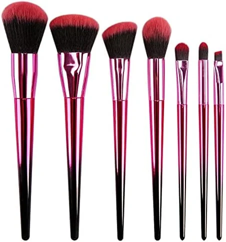 ست برس آرایشی رُزلت 7 تکه با دسته طرح الماس رنگارنگ، ست برس آرایشی حرفه ای برای کرم پودر، ترکیب، رژگونه، چشم، صورت، پودر مایع و لوازم آرایشی کرمی