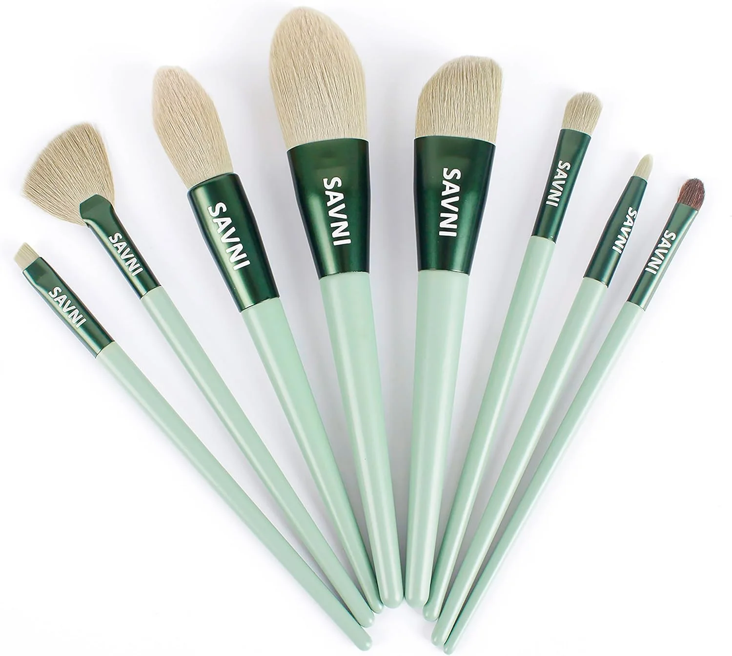 ست برس آرایشی رُزلت - 8 تکه، ابزار حرفه ای طبیعی برای ترکیب کرم پودر، ست برس های آرایشی