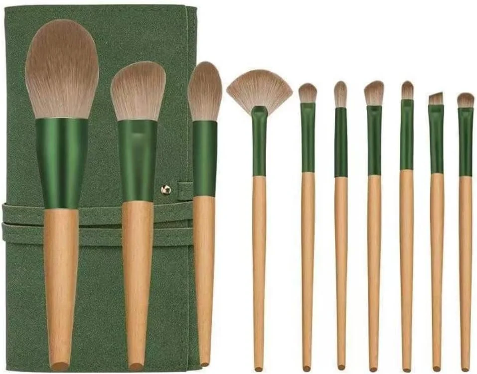 ست برس آرایشی ۱۰ تکه Qingluo موی نرم مبتدی موی الیاف مصنوعی ست برس آرایشی ۱۰ تکه