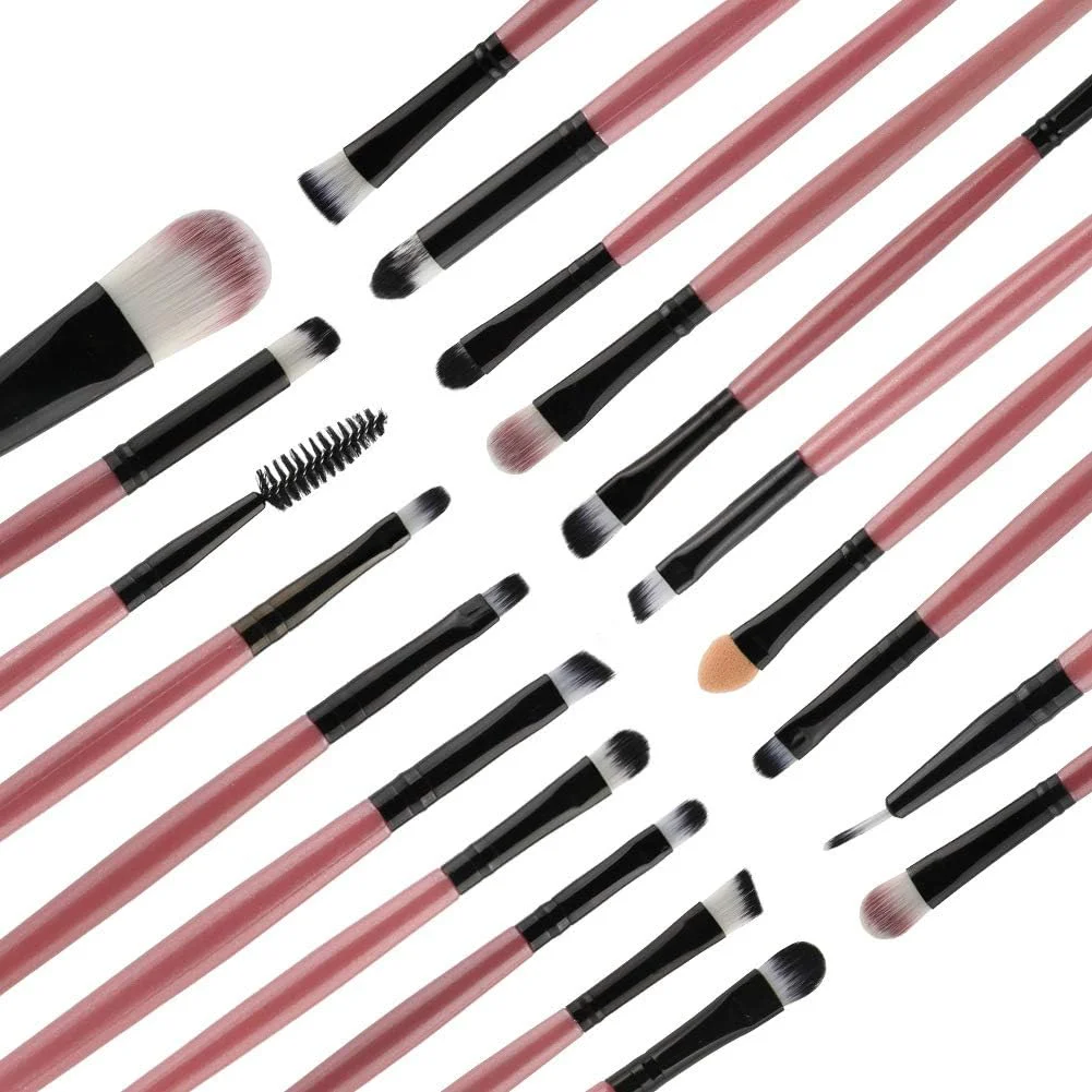 ست برس آرایشی 20 عددی Neuvikter، برس حرفه ای سایه چشم، ترکیب، کرم پودر، ابرو، برس دو سر، کیت ابزار آرایش زیبایی (سبز-3#)