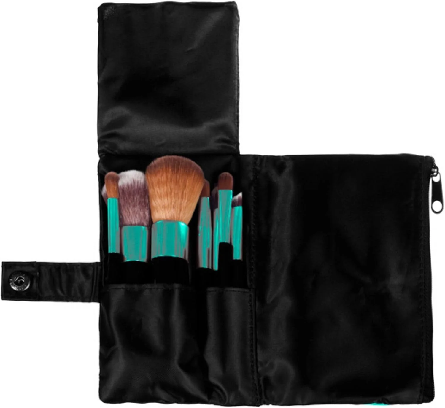 ست برس مسافرتی نیو کازمتیکس در کیف لوازم آرایشی کاربردی با کیف زیپ دار | "آرایش آکوا"