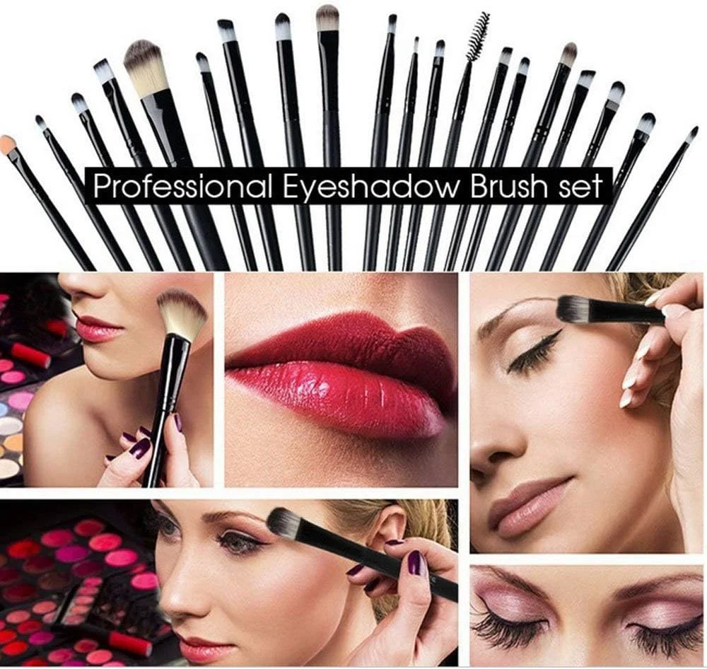 ست برس آرایشی 20 تکه NESA، حرفه ای برای صورت، سایه چشم، خط چشم، کرم پودر، رژگونه، رژ لب، برس های آرایشی پودری، مایع، کرمی، ابزار برس ترکیبی (مشکی) ست برس آرایشی 20 تکه NESA، حرفه ای برای صورت، سایه چشم، خط چشم، کرم پودر، رژگونه، رژ لب، برس های آرایشی پودری، مایع، کرمی، ابزار برس ترکیبی (مشکی)