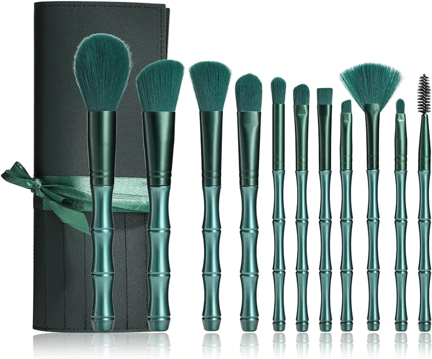 ست برس آرایشی NALACAL، ست برس ممتاز و مصنوعی برای کرم پودر، کانسیلر، سایه چشم با کیف (11 تکه)