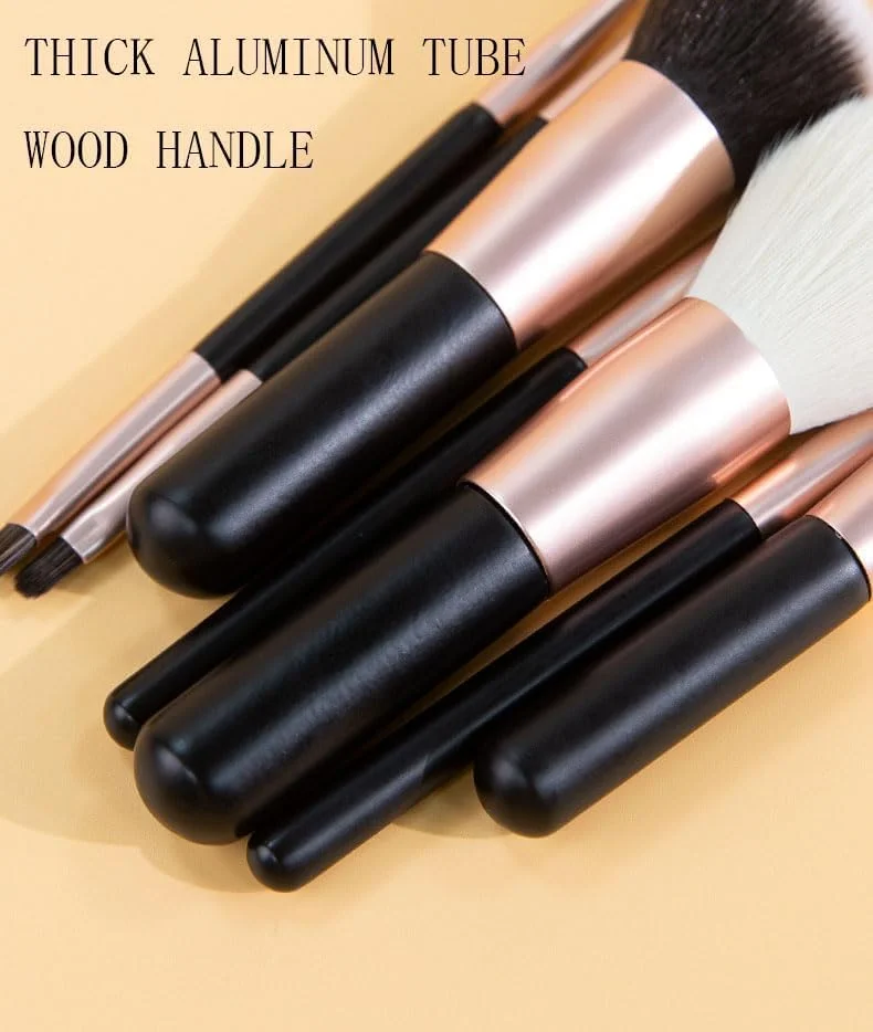 ست برس آرایشی مسافرتی 7 تکه NALACAL، ست برس آرایشی کامل و قابل حمل 7 تکه مشکی با عملکرد آسان و کامل به همراه نگهدارنده برس، برس حرفه ای آرایش صورت و کرم پودر