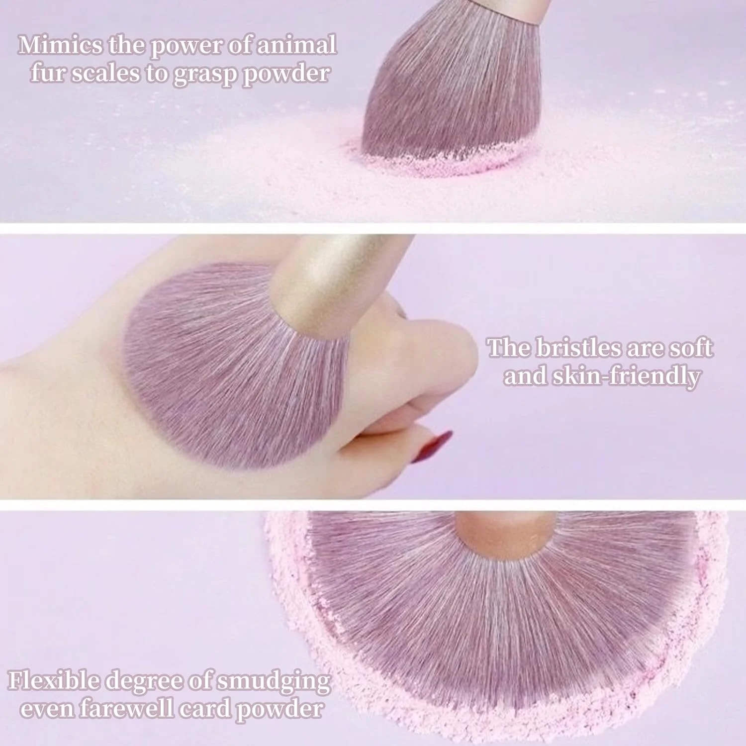 ست برس آرایشی نالاینا، ست برس آرایشی ممتاز شامل برس های کرم پودر، کانسیلر، سایه چشم، 9 عدد برس، به همراه کیف دکمه دار بنفش