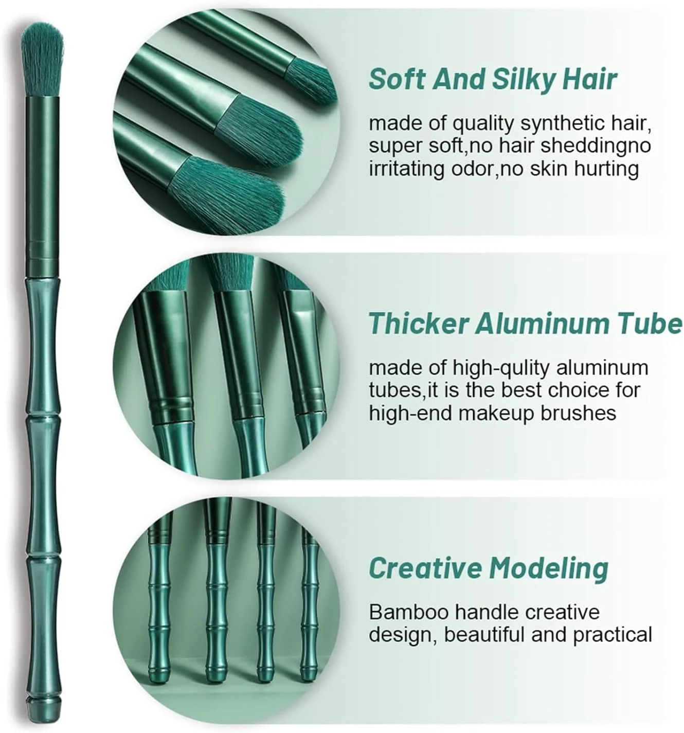 ست برس آرایشی NALACAL، ست برس ممتاز و مصنوعی برای کرم پودر، کانسیلر، سایه چشم با کیف (11 تکه)